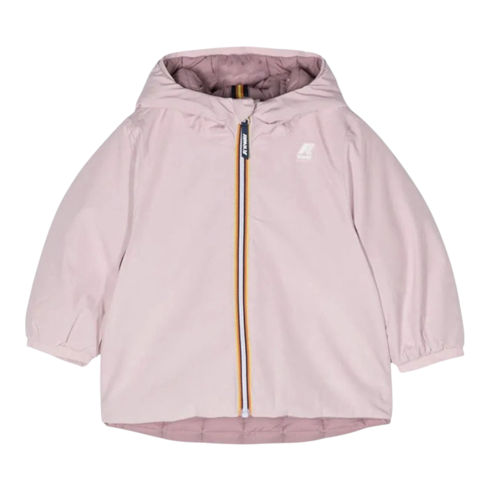 K-Way Giubbino Reversibile con Zip E Cappuccio Rosa per Neonata K11411W ROSA K-WAY 