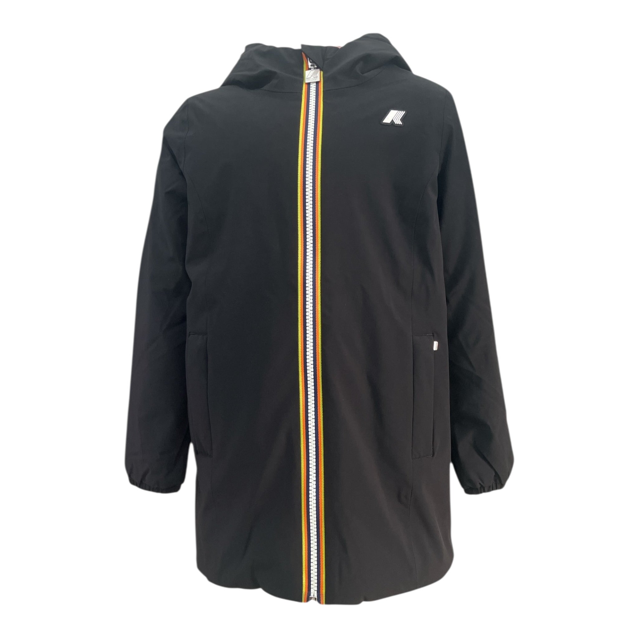 K-Way Giubbino Reversibile Lungo con Zip E Cappuccio Nero/Rosa per Bambina K11517WAX NERO/ROSA K-WAY 