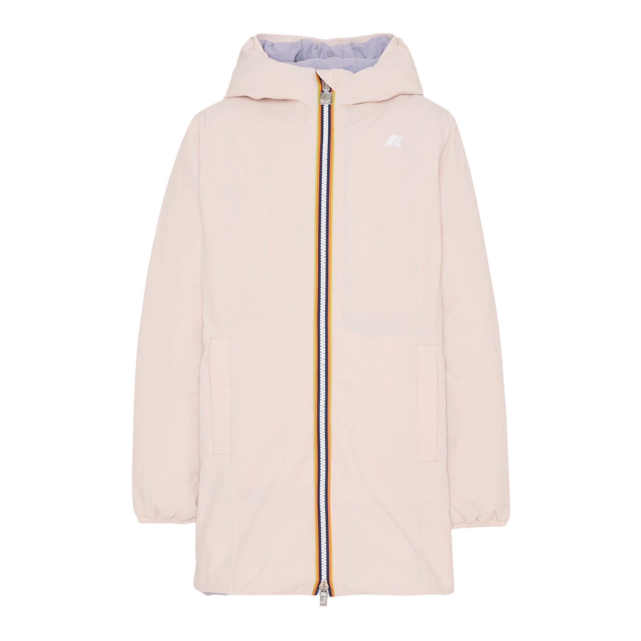 K-Way Giubbino Reversibile Lungo con Zip E Cappuccio Rosa/Lilla per Bambina K11517WXX ROSA/LILLA K-WAY 