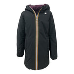 K-Way Giubbino Reversibile Lungo con Zip E Cappuccio Nero/Viola per Bambina K11517WXXX NERO/VIOLA K-WAY 