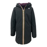 K-Way Giubbino Reversibile Lungo con Zip E Cappuccio Nero/Viola per Bambina K11517WXXX NERO/VIOLA K-WAY 