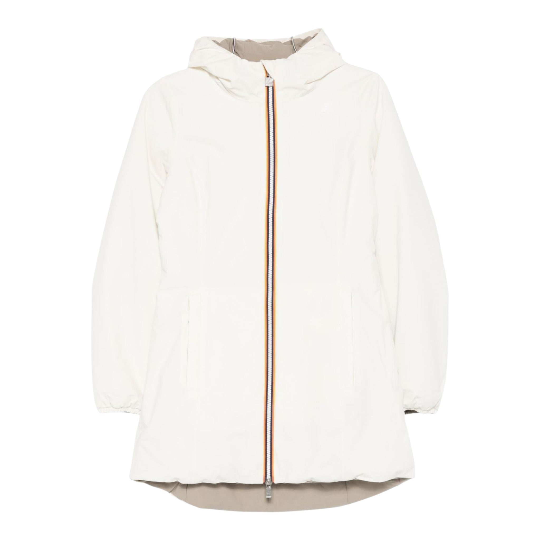 K-Way Giubbino Reversibile Lungo con Zip E Cappuccio Panna/Rosa per Bambina K11517WXXX PANNA/ROSA K-WAY 