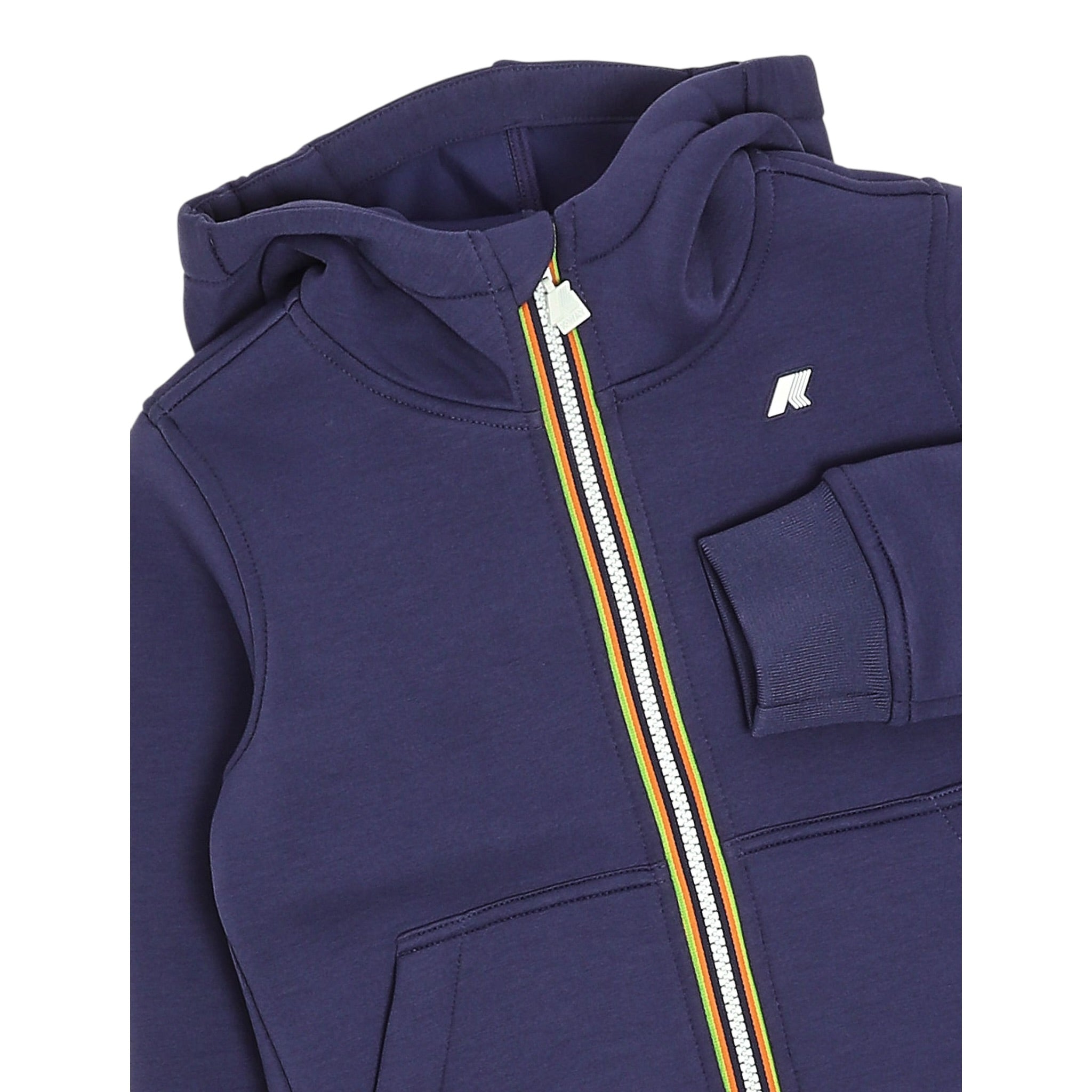 K-Way Felpa con Zip E Cappuccio tinta unita Blu per Bambino K2124RWX BLU K-WAY 