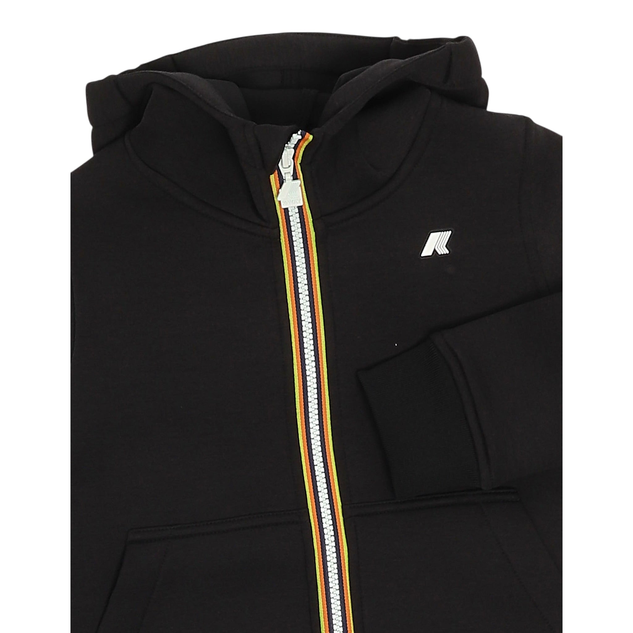 K-Way Felpa con Zip E Cappuccio tinta unita Nero per Bambino K2124RWX NERO K-WAY 
