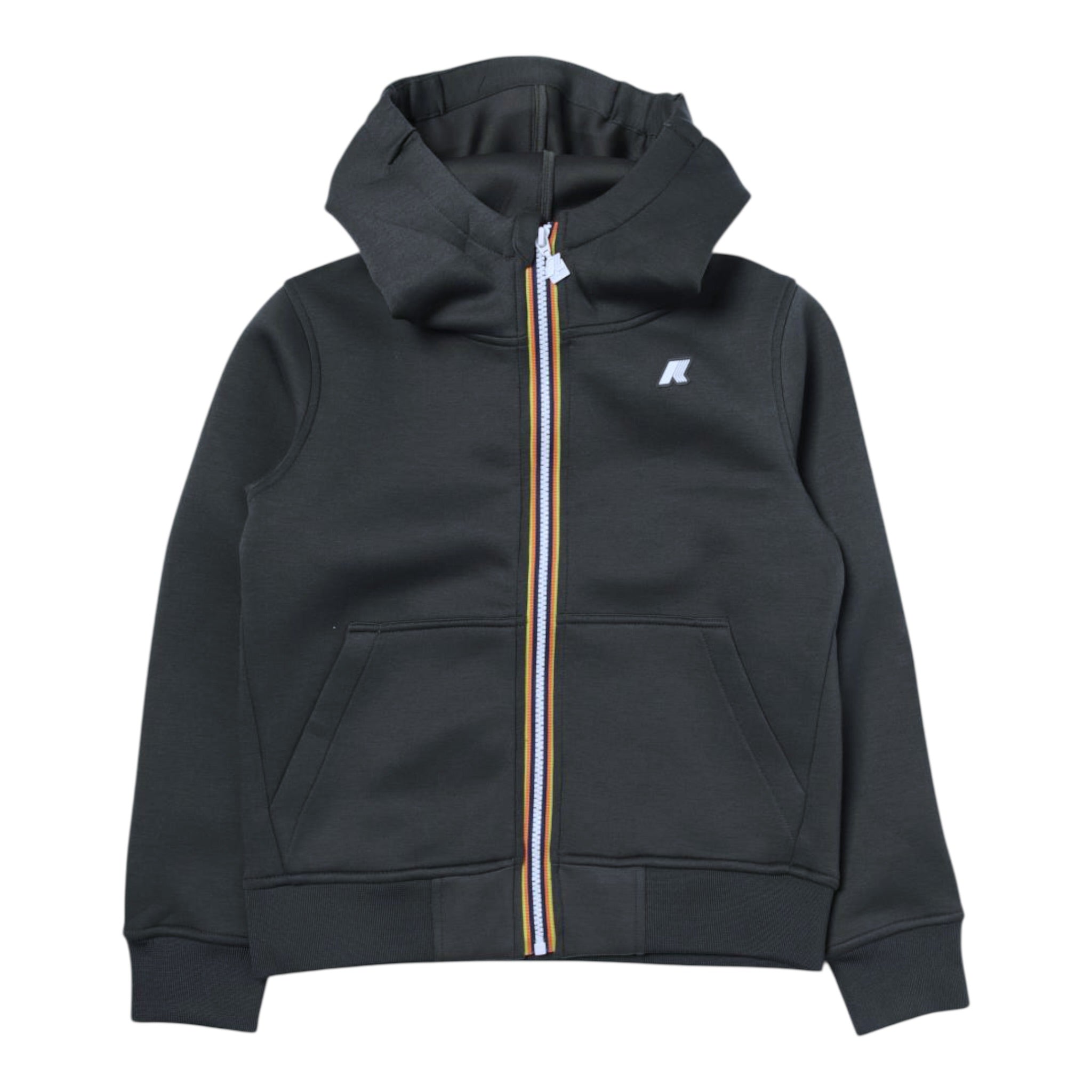 K-Way Felpa con Zip E Cappuccio tinta unita Nero per Bambino K2124RWXX NERO K-WAY 
