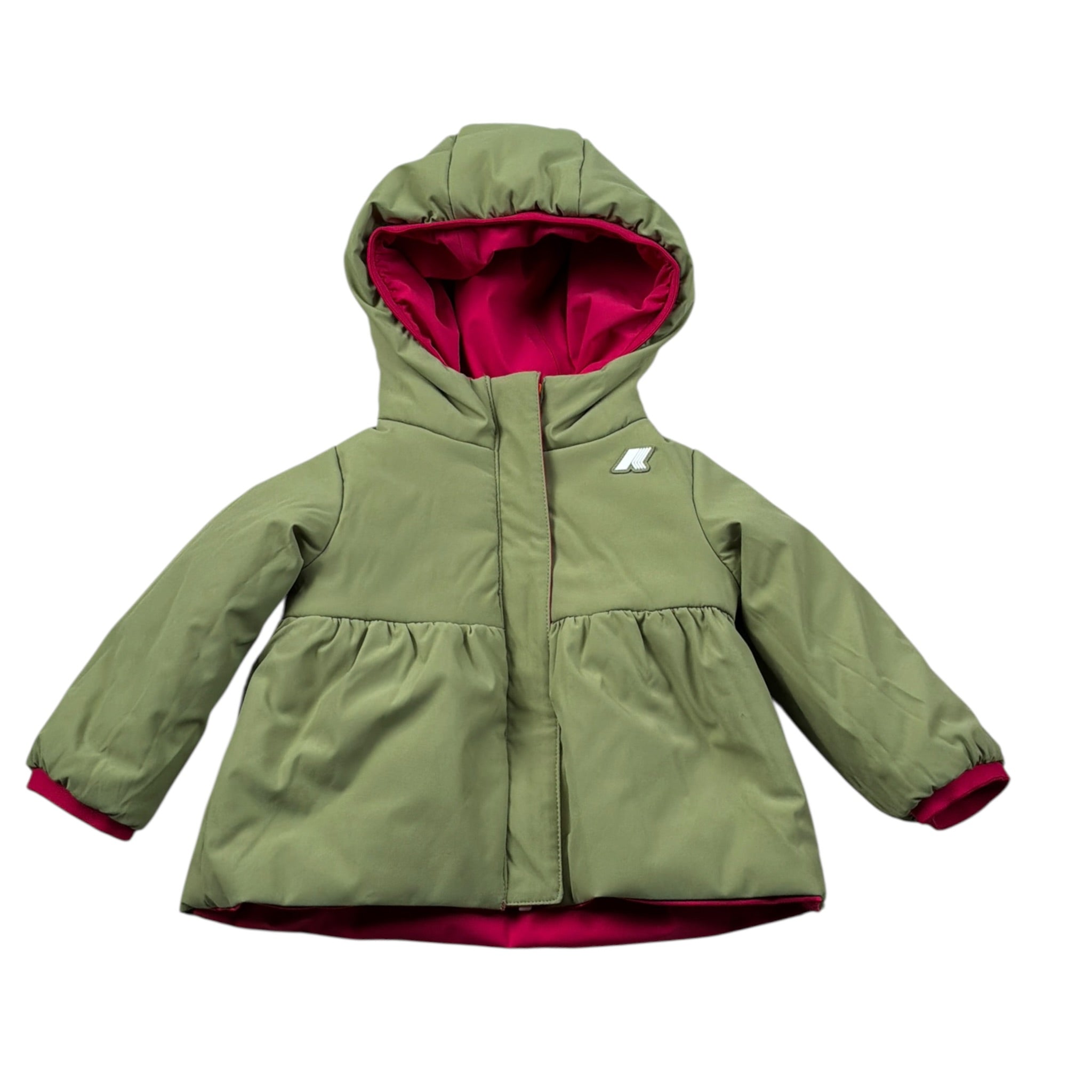 K-Way Giubbino Reversibile Bicolore Fuxia/Verde per Neonata K3148WW FUXIA/VERDE K-WAY 