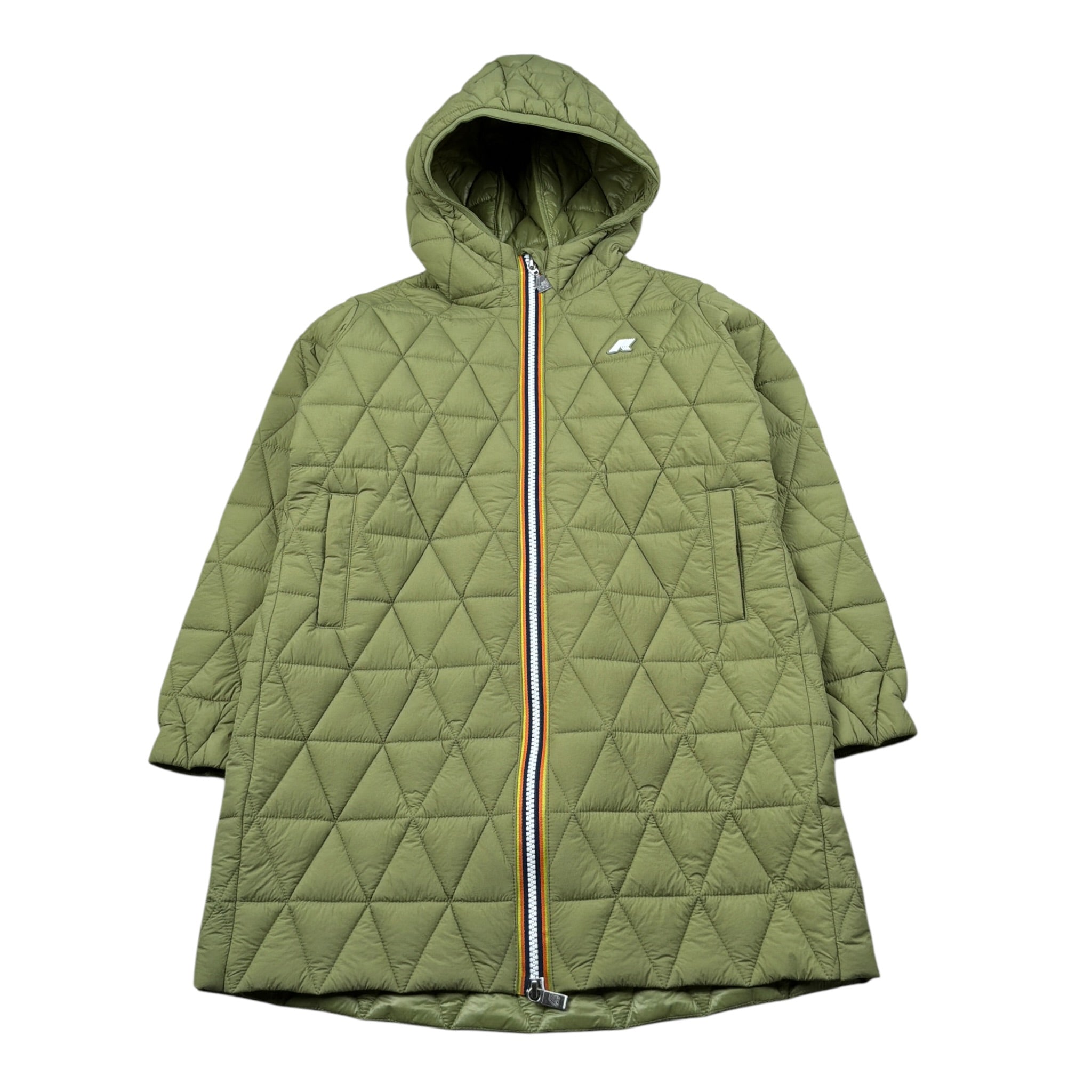 K-Way Giubbino Modello Lungo tinta unita con Cappuccio Verde per Bambino K3157KW VERDE K-WAY 