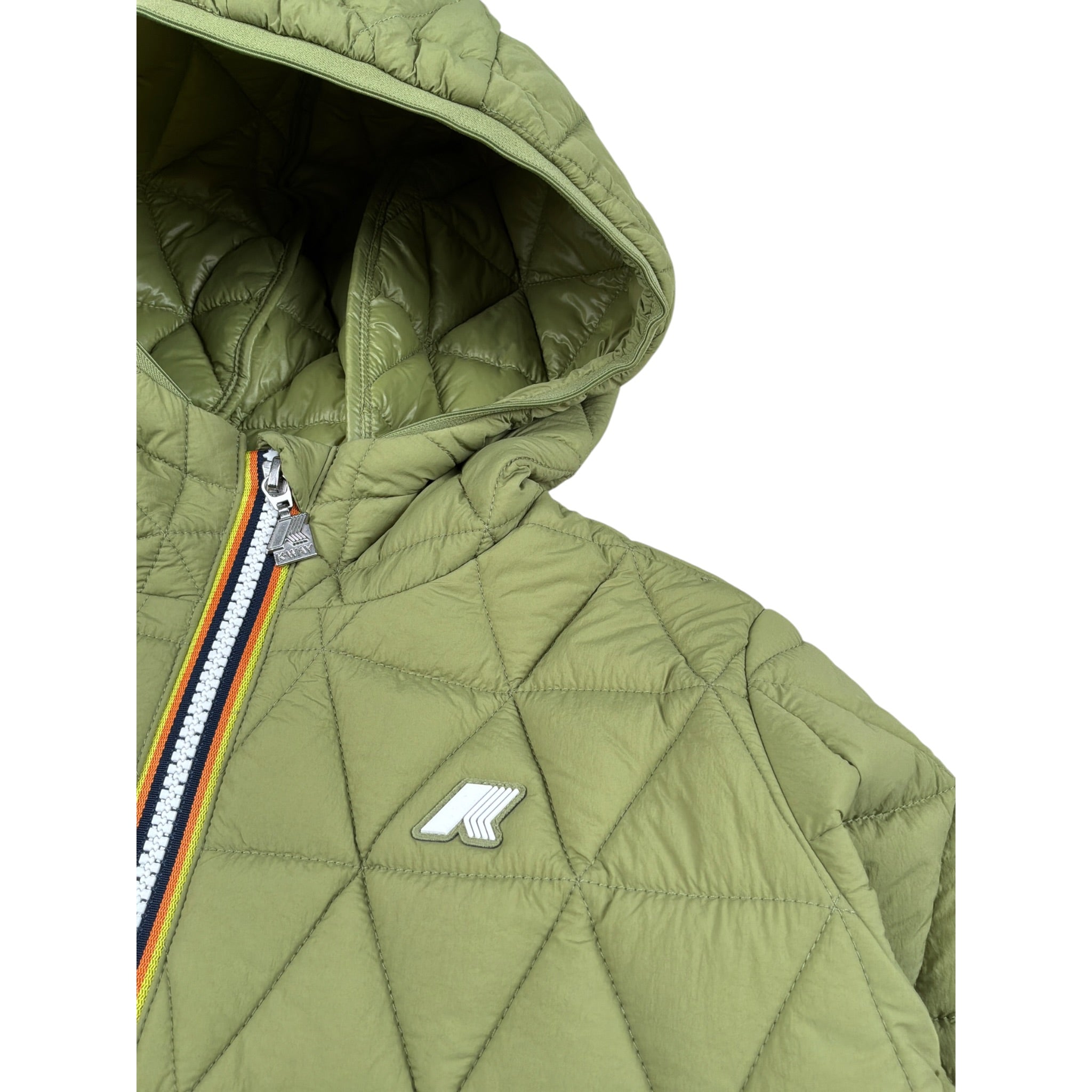 K-Way Giubbino Modello Lungo tinta unita con Cappuccio Verde per Bambino K3157KW VERDE K-WAY 
