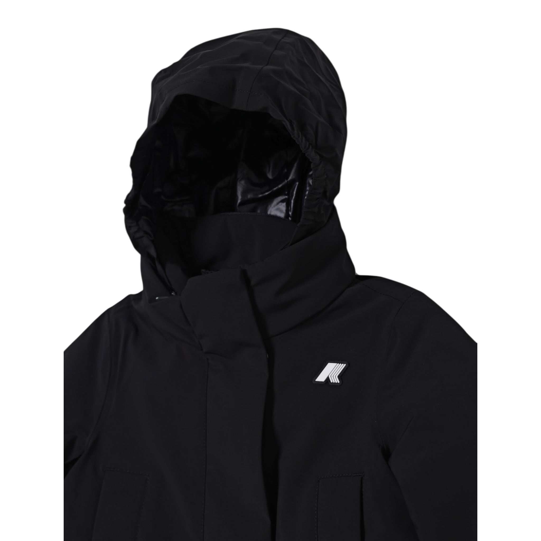 K-Way Giubbino tinta unita con Zip E Cappuccio Nero per Bambino K4125HW NERO K-WAY 