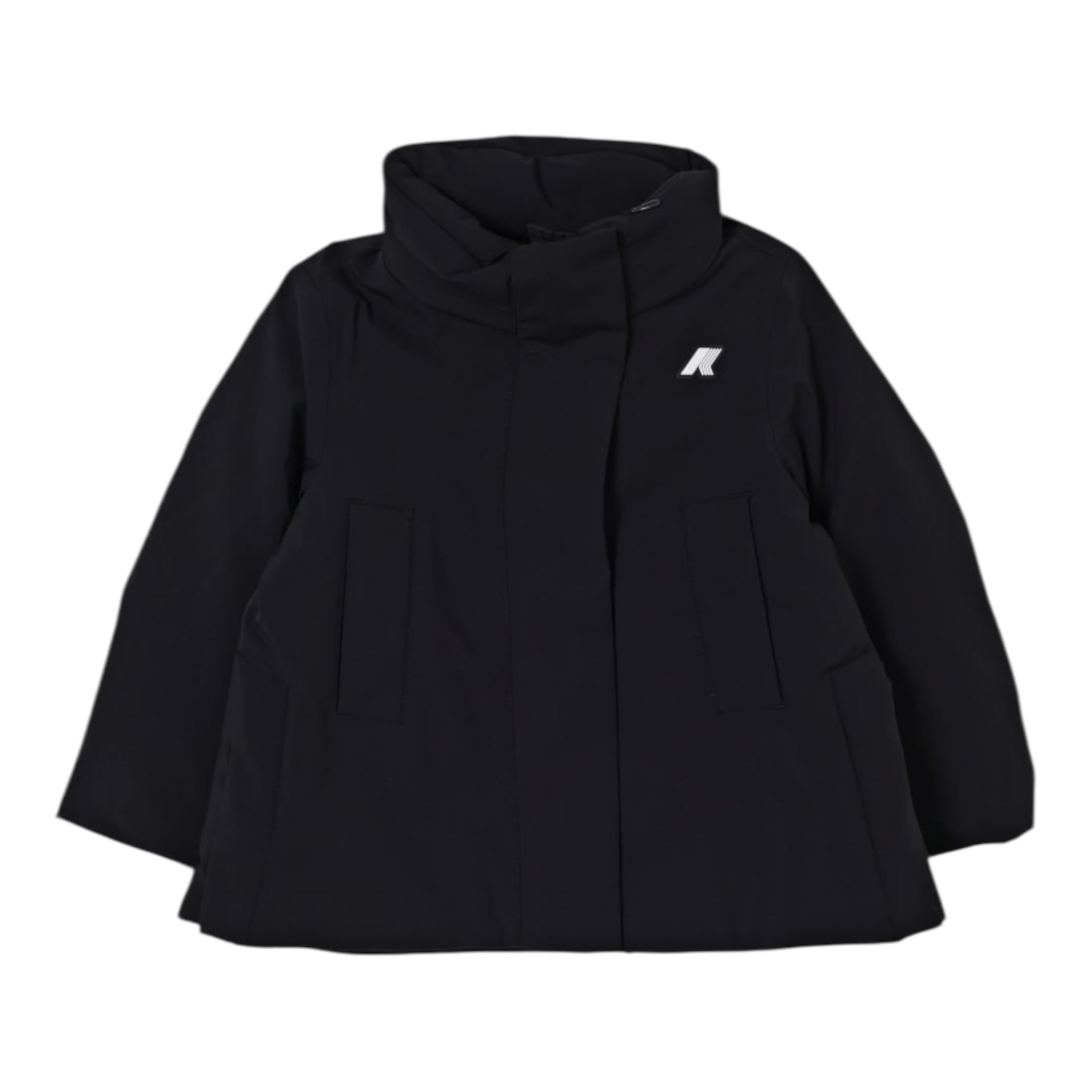 K-Way Giubbino tinta unita con Zip E Cappuccio Nero per Bambino K4125HW NERO K-WAY 