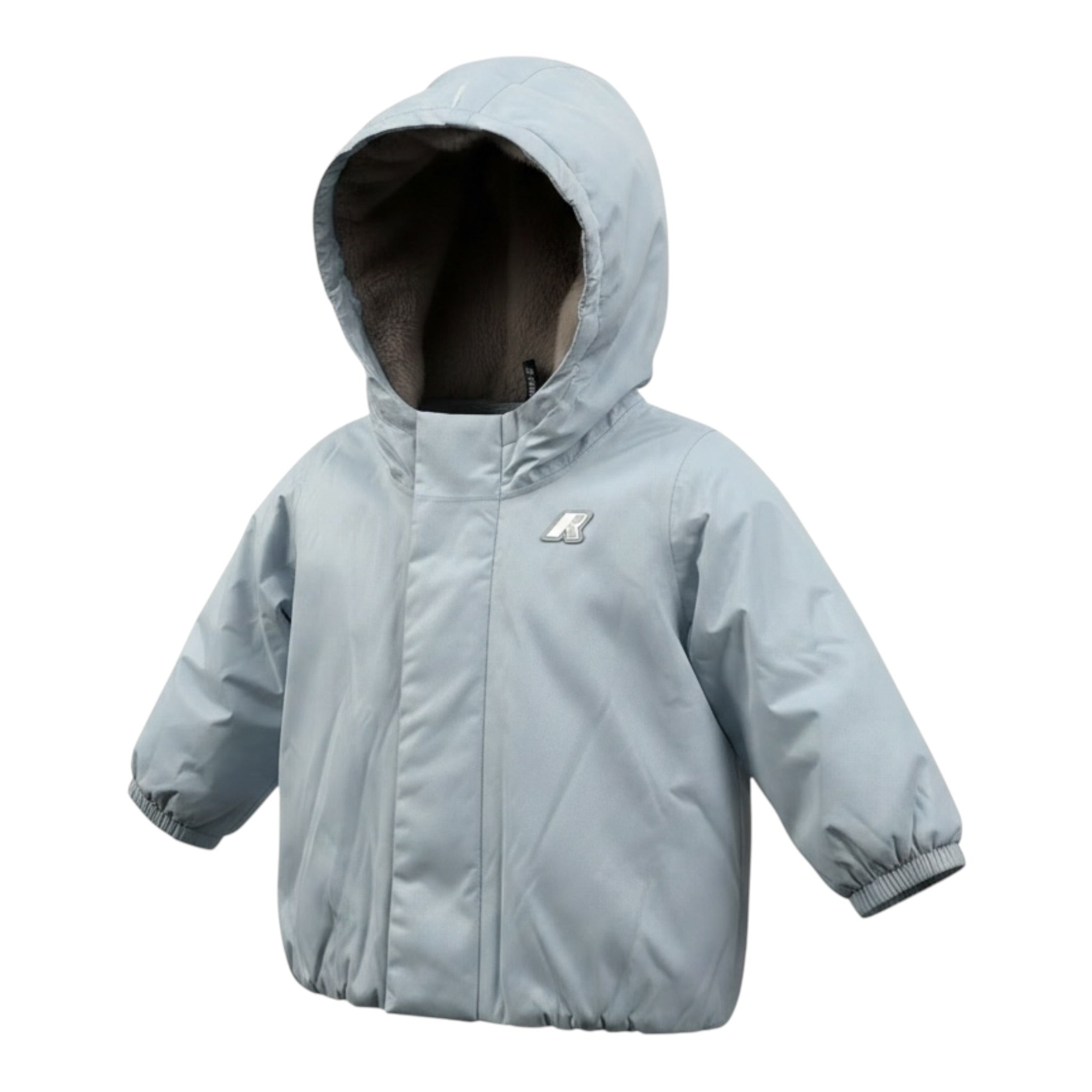K-Way Giubbino tinta unita con Zip E Cappuccio Azzurro per Neonato K4133HW AZZURRO K-WAY 