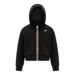 K-Way Felpa con Zip E Cappuccio tinta unita Nero per Bambina K41365W NERO K-WAY 