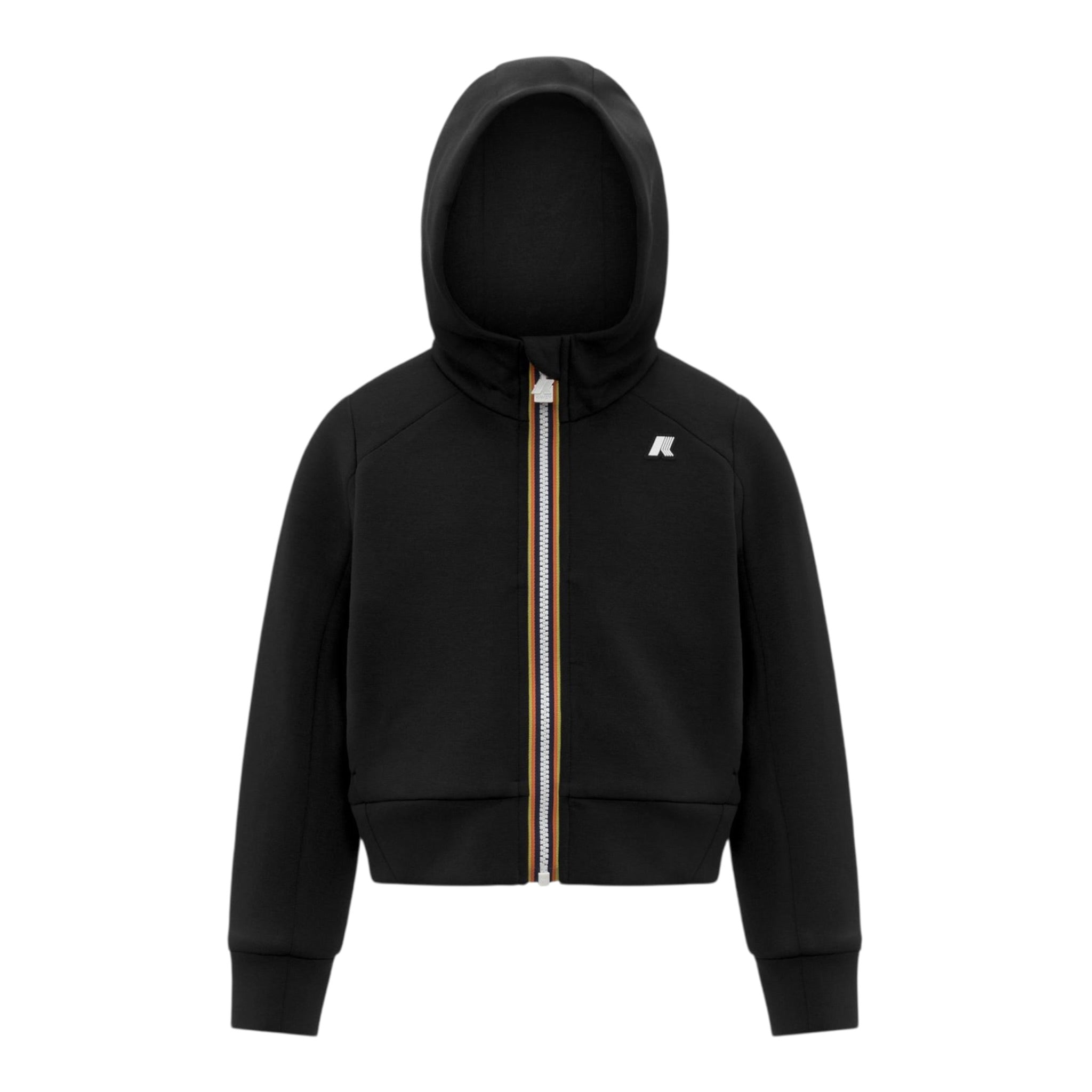 K-Way Felpa con Zip E Cappuccio tinta unita Nero per Bambina K41365W NERO K-WAY 