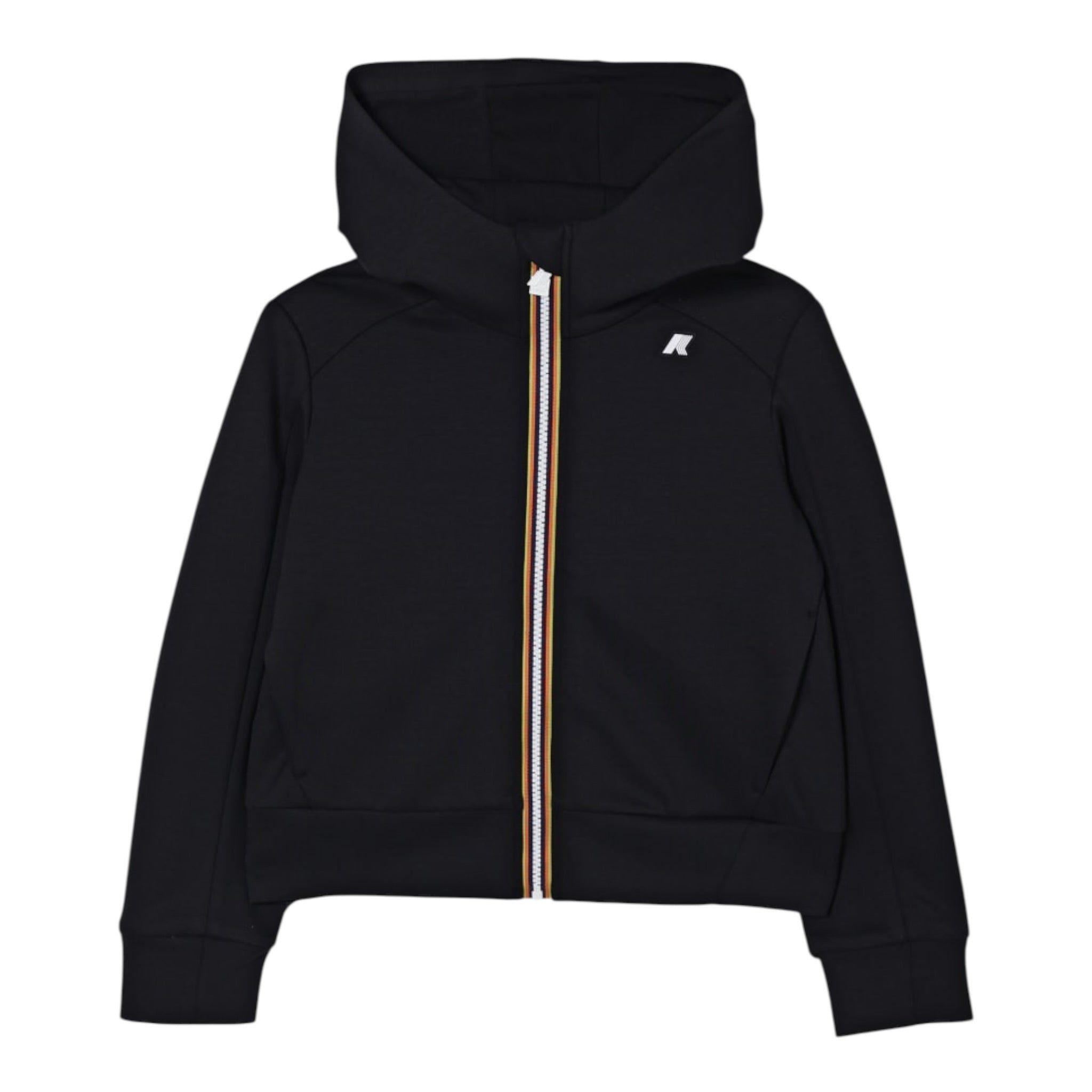 K-Way Felpa con Zip E Cappuccio tinta unita Nero per Bambina K41365WX NERO K-WAY 