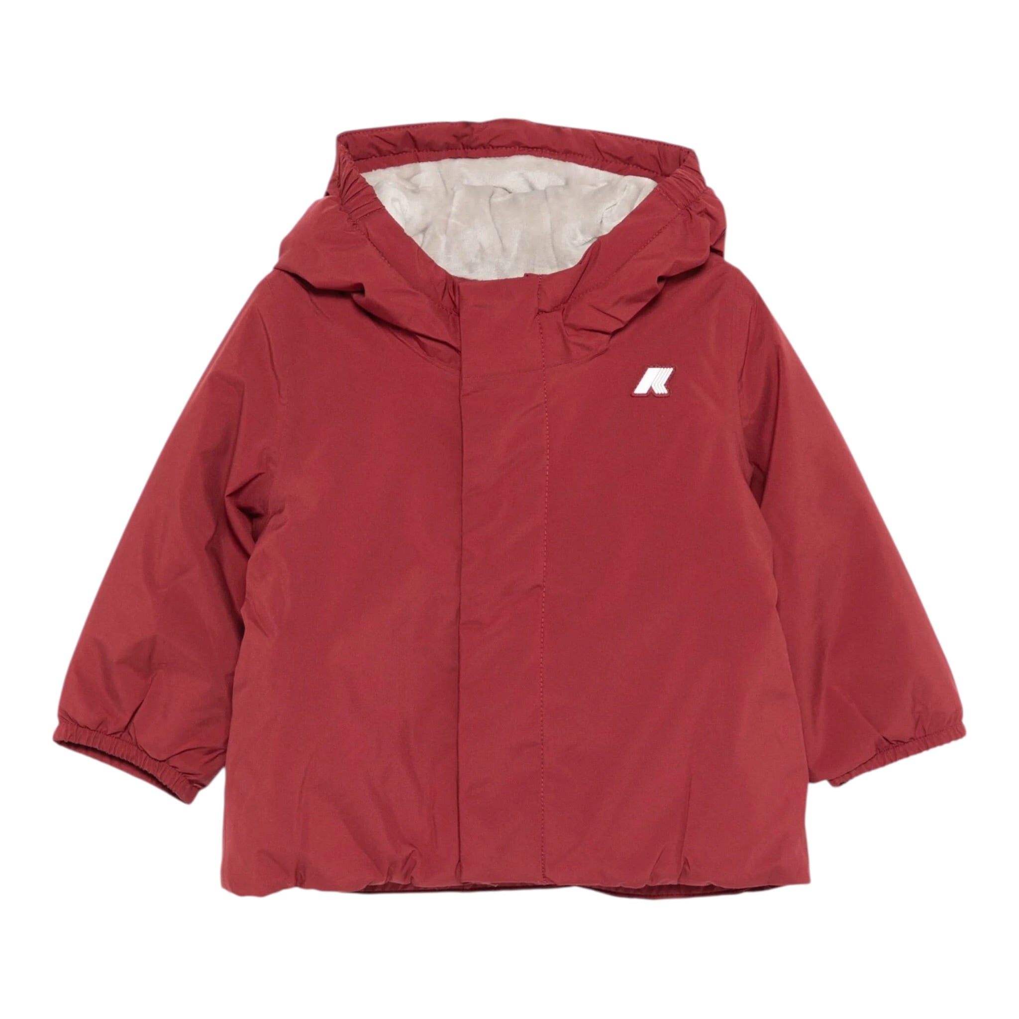 K-Way Giubbino tinta unita con Cappuccio Bordeaux per Neonato K4137VW BORDEAUX K-WAY 