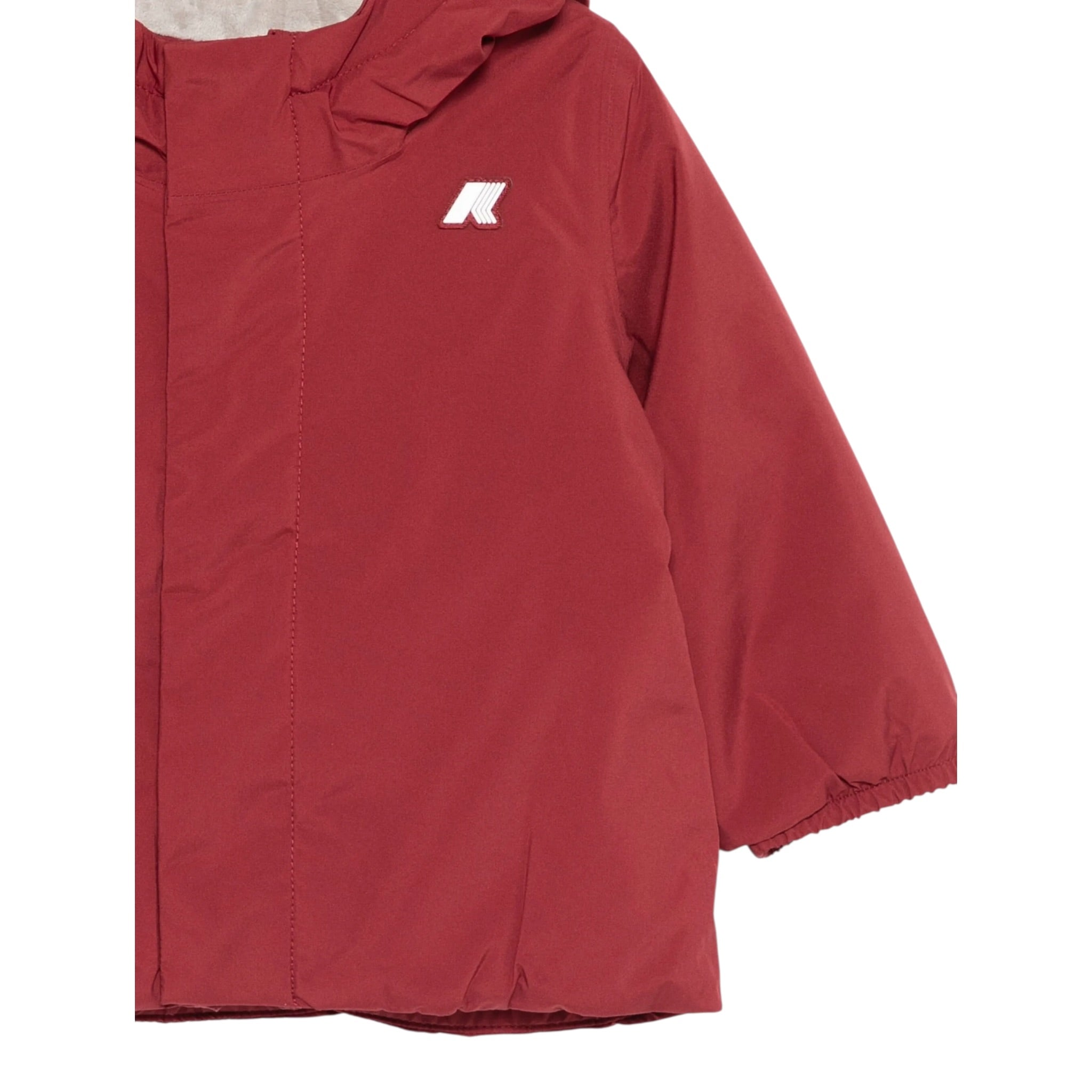 K-Way Giubbino tinta unita con Cappuccio Bordeaux per Neonato K4137VW BORDEAUX K-WAY 