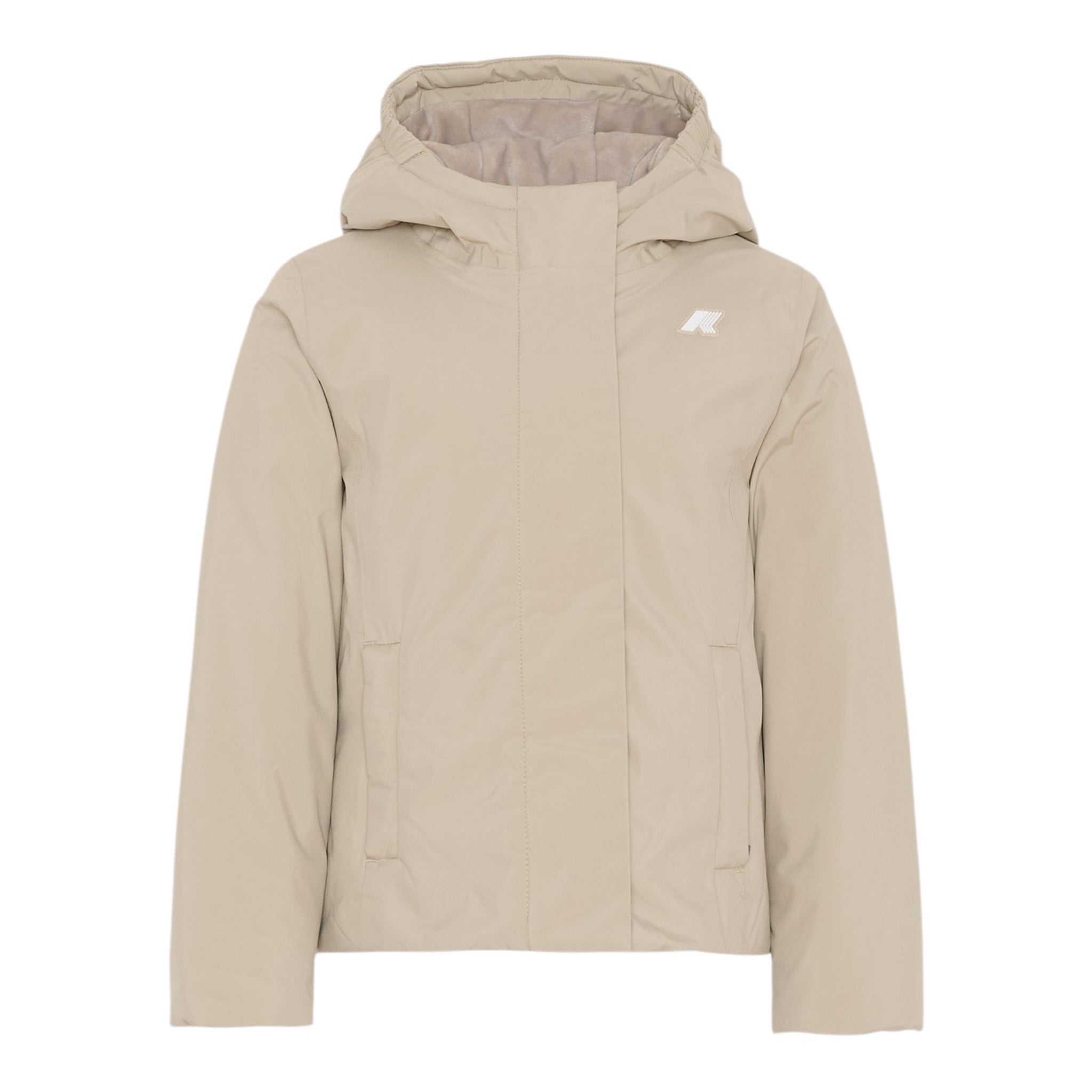 K-Way Giubbino tinta unita Foderato con Zip E Cappuccio Beige per Bambino K4137WWX BEIGE K-WAY 