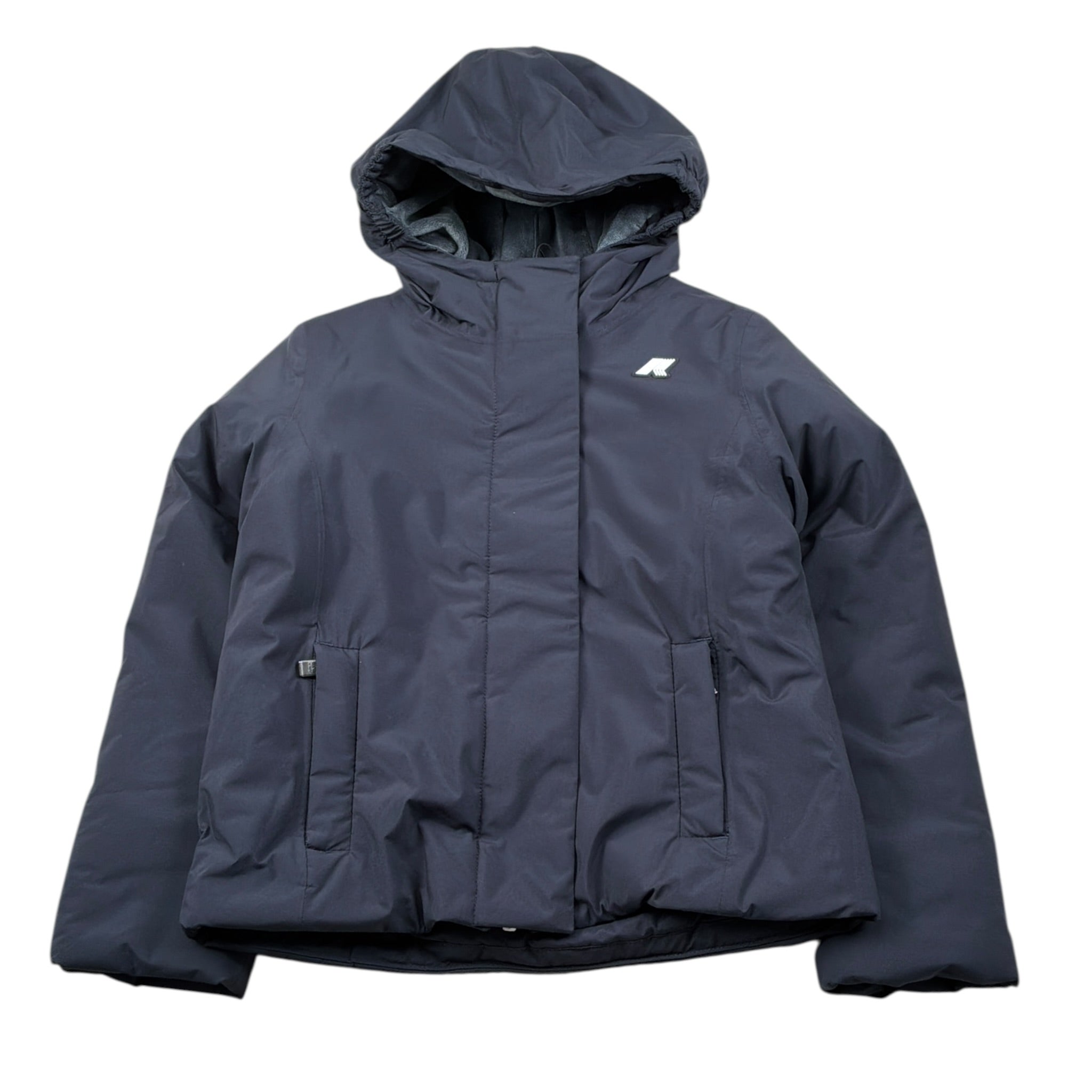 K-Way Giubbino tinta unita Foderato con Zip E Cappuccio Blu per Bambino K4137WWX BLU K-WAY 