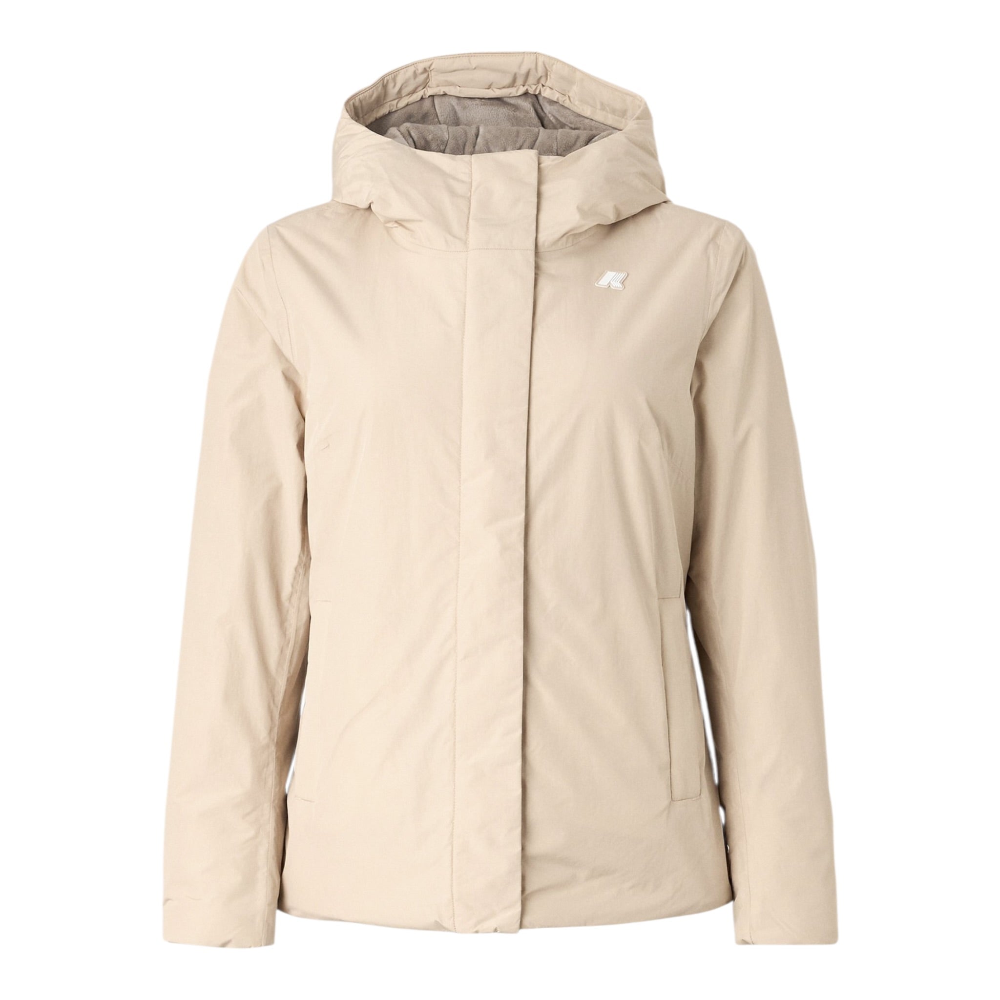 K-Way Giubbino tinta unita Foderato con Zip E Cappuccio Beige per Bambina K4137WWXXXA BEIGE K-WAY 