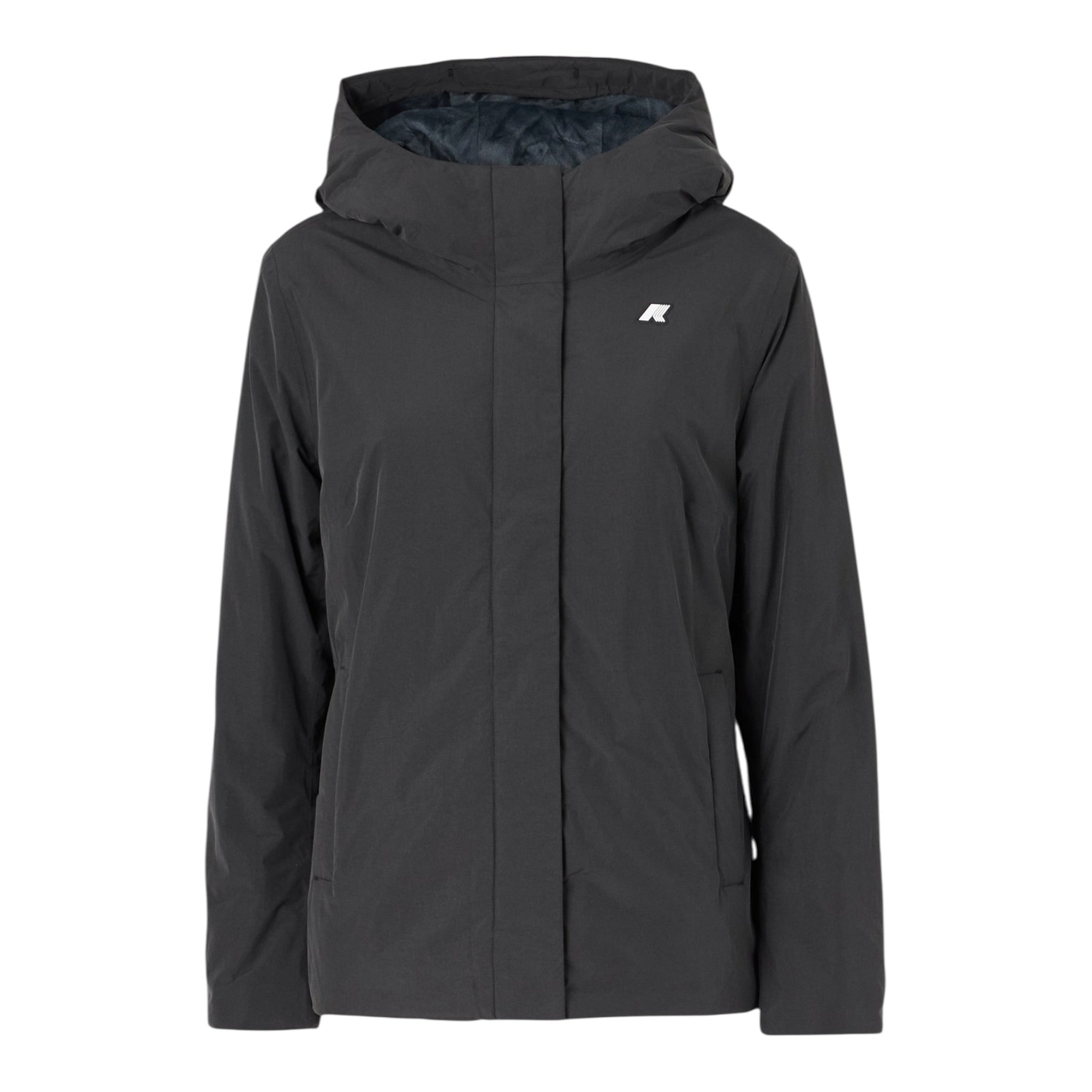 K-Way Giubbino tinta unita Foderato con Zip E Cappuccio Blu per Bambino K4137WWXXX BLU K-WAY 