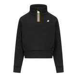 K-Way Felpa Chiusa tinta unita con Mezza Zip Nero per Bambina K41418W NERO K-WAY 