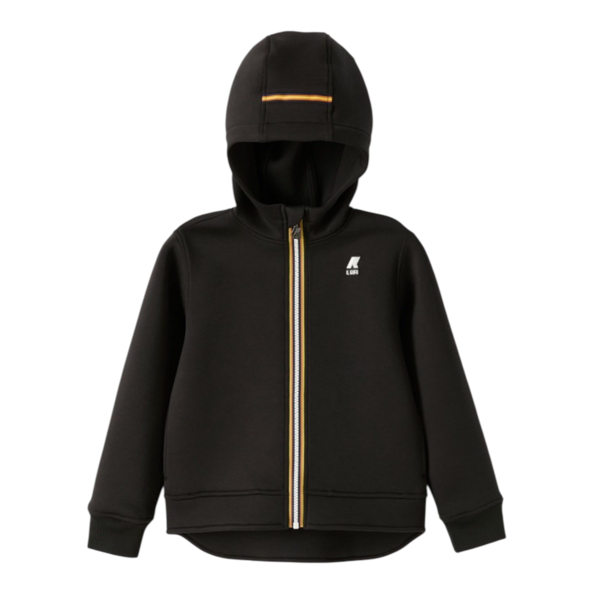 K-Way Felpa con Zip E Cappuccio tinta unita In Collaborazione con Il Gufo Nero per Bambino K4141DW NERO K-WAY 