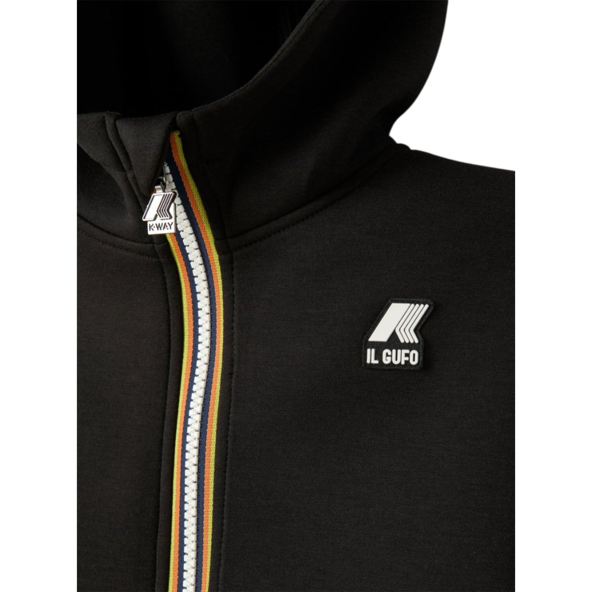 K-Way Felpa con Zip E Cappuccio tinta unita In Collaborazione con Il Gufo Nero per Bambino K4141DW NERO K-WAY 