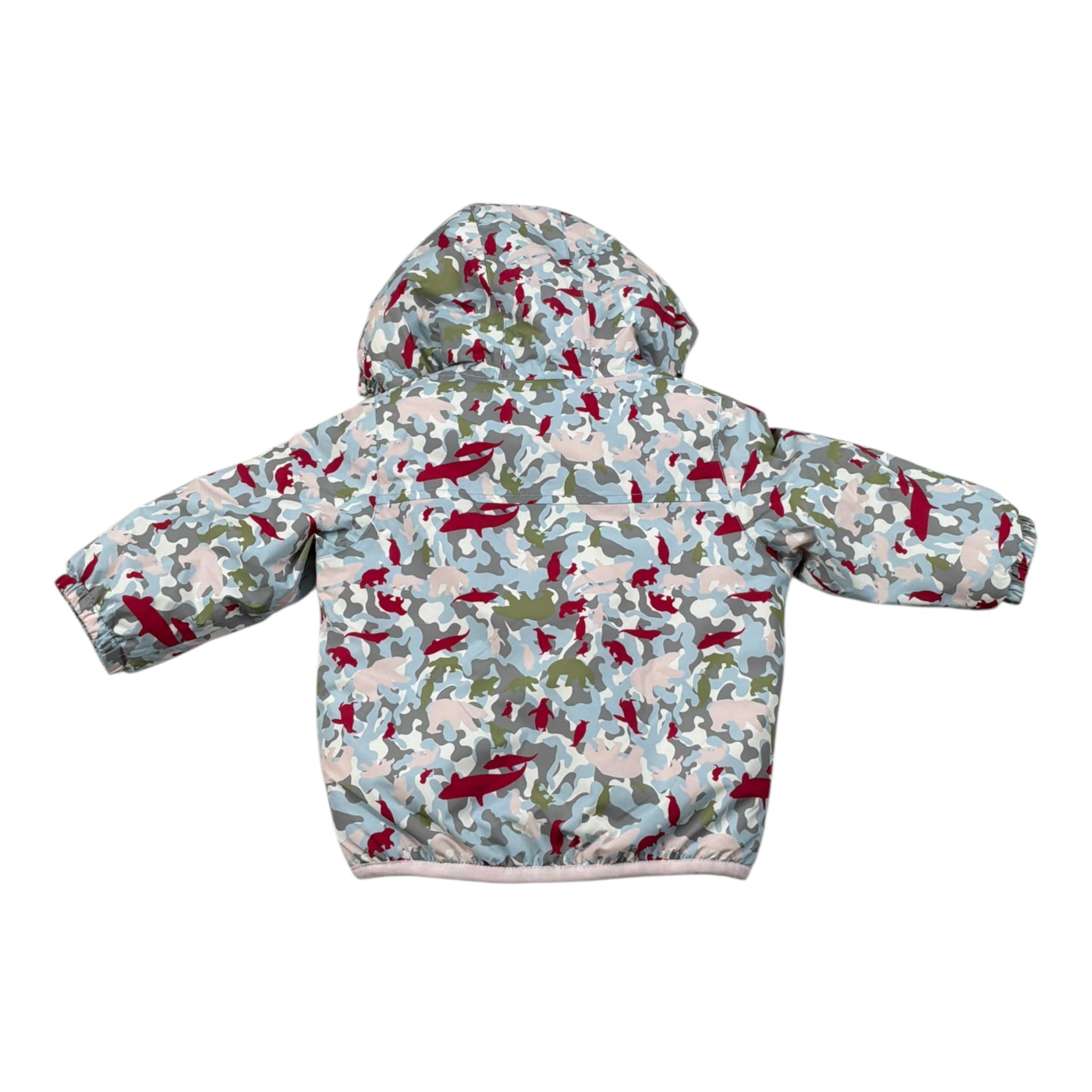 K-Way Giubbino Stampa Fantasia con Cappuccio Rosa per Neonata K41467WA ROSA K-WAY 