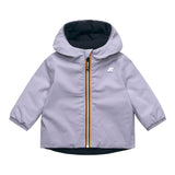 K-Way Giubbino Reversibile Lungo con Zip E Cappuccio Lilla/Blu per Bambina K5123QW LILLA/BLU K-WAY 