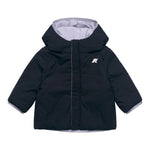 K-Way Giubbino Reversibile Lungo con Zip E Cappuccio Lilla/Blu per Bambina K5123QW LILLA/BLU K-WAY 