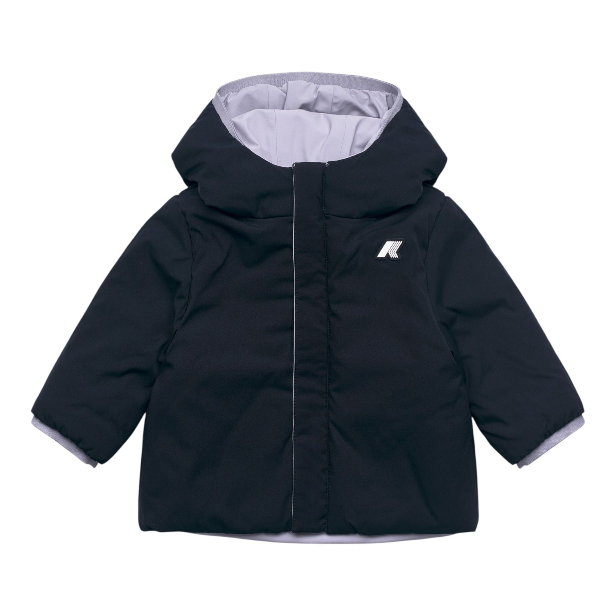 K-Way Giubbino Reversibile Lungo con Zip E Cappuccio Lilla/Blu per Bambina K5123QW LILLA/BLU K-WAY 