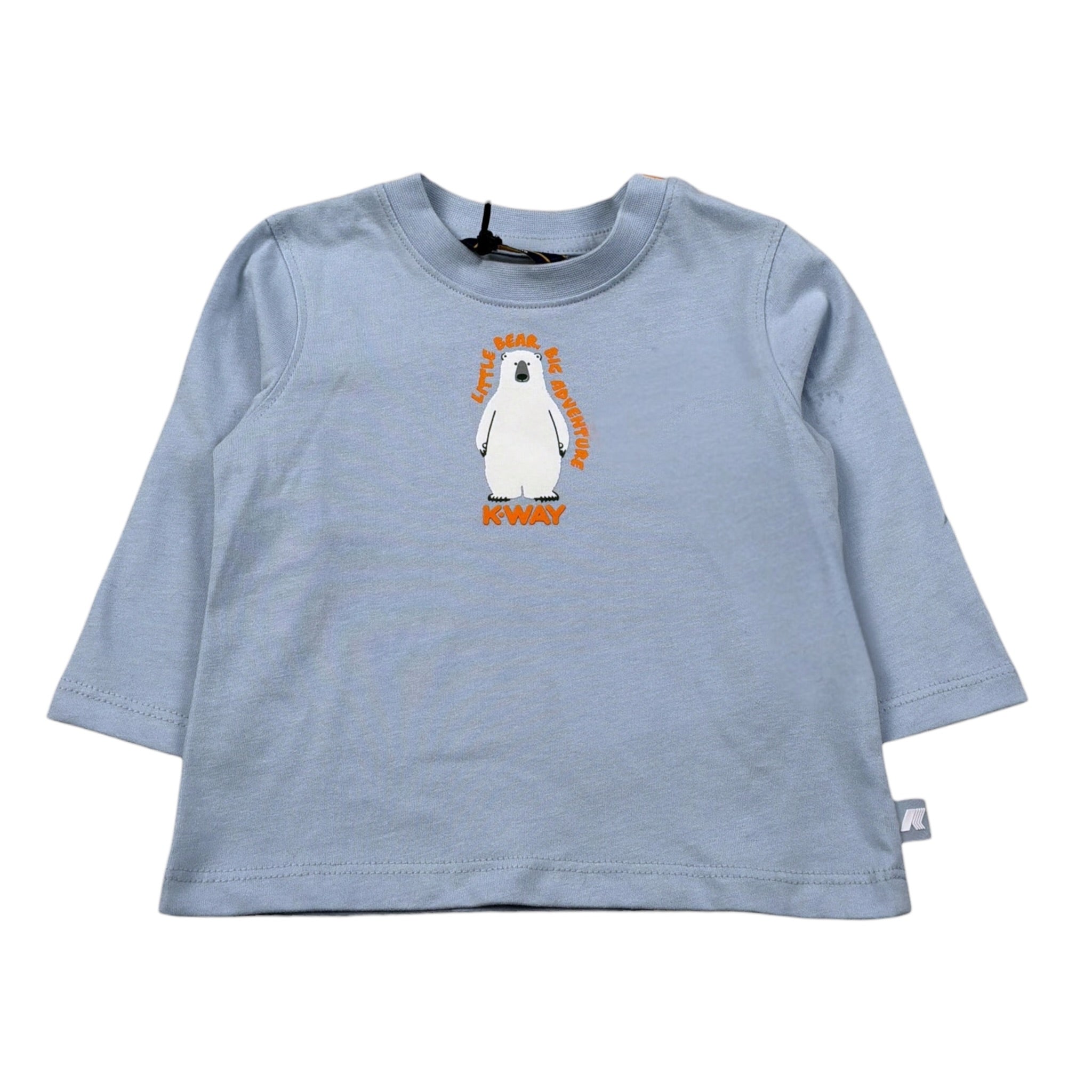 K-Way Shirt Girocollo tinta unita con Stampa Azzurro per Neonato K5146IW AZZURRO K-WAY 