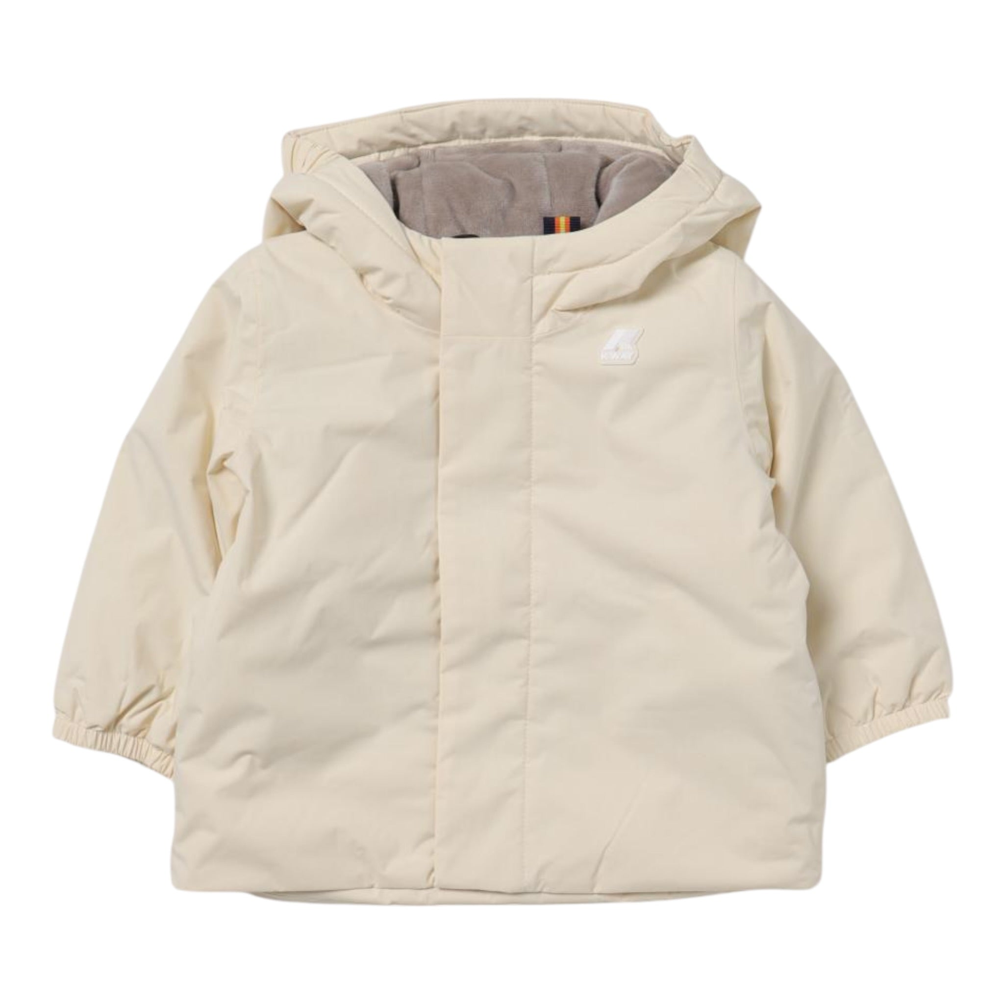 K-Way Giubbino tinta unita con Cappuccio E Zip Panna per Neonata K6116ZW PANNA K-WAY 
