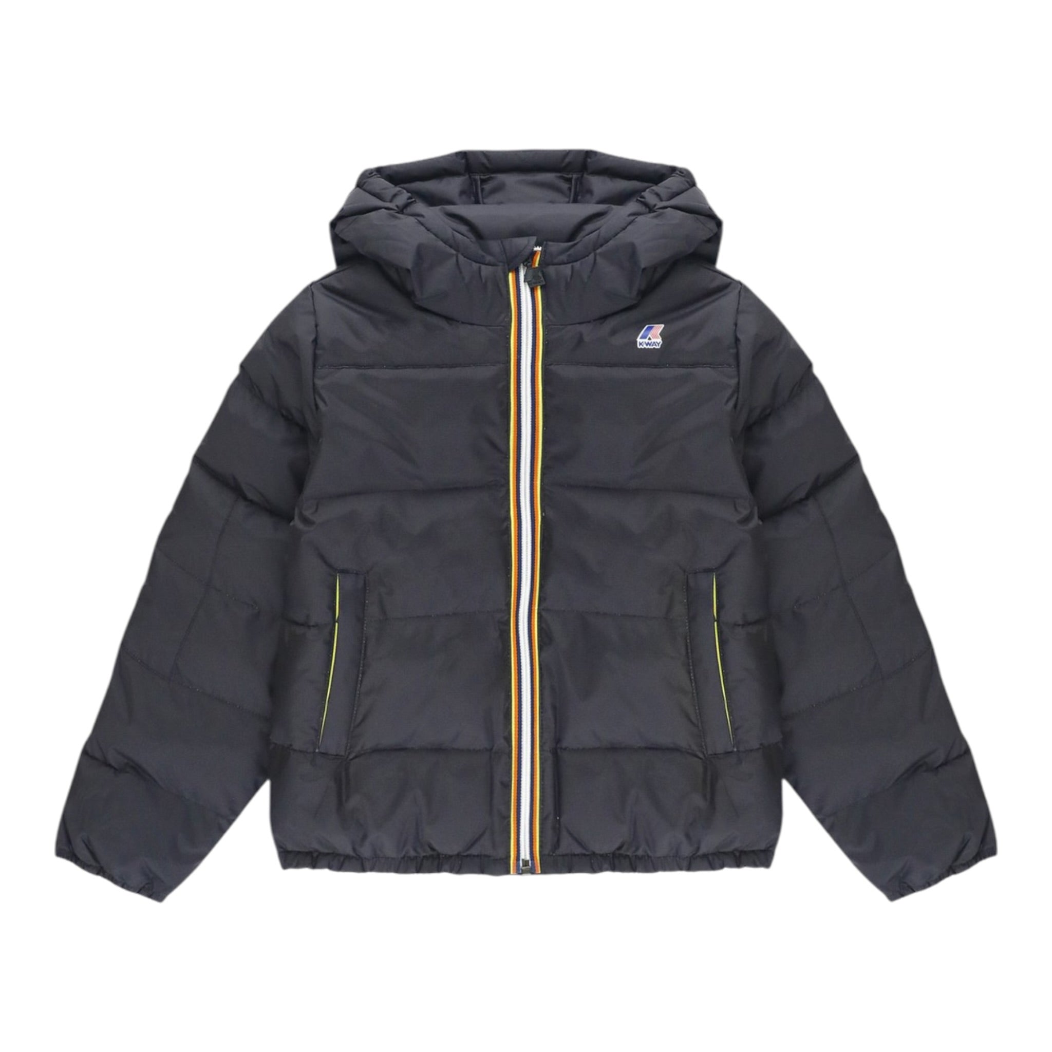 K-Way Giubbino tinta unita con Cappuccio Nero per Bambino K6117YW NERO K-WAY 