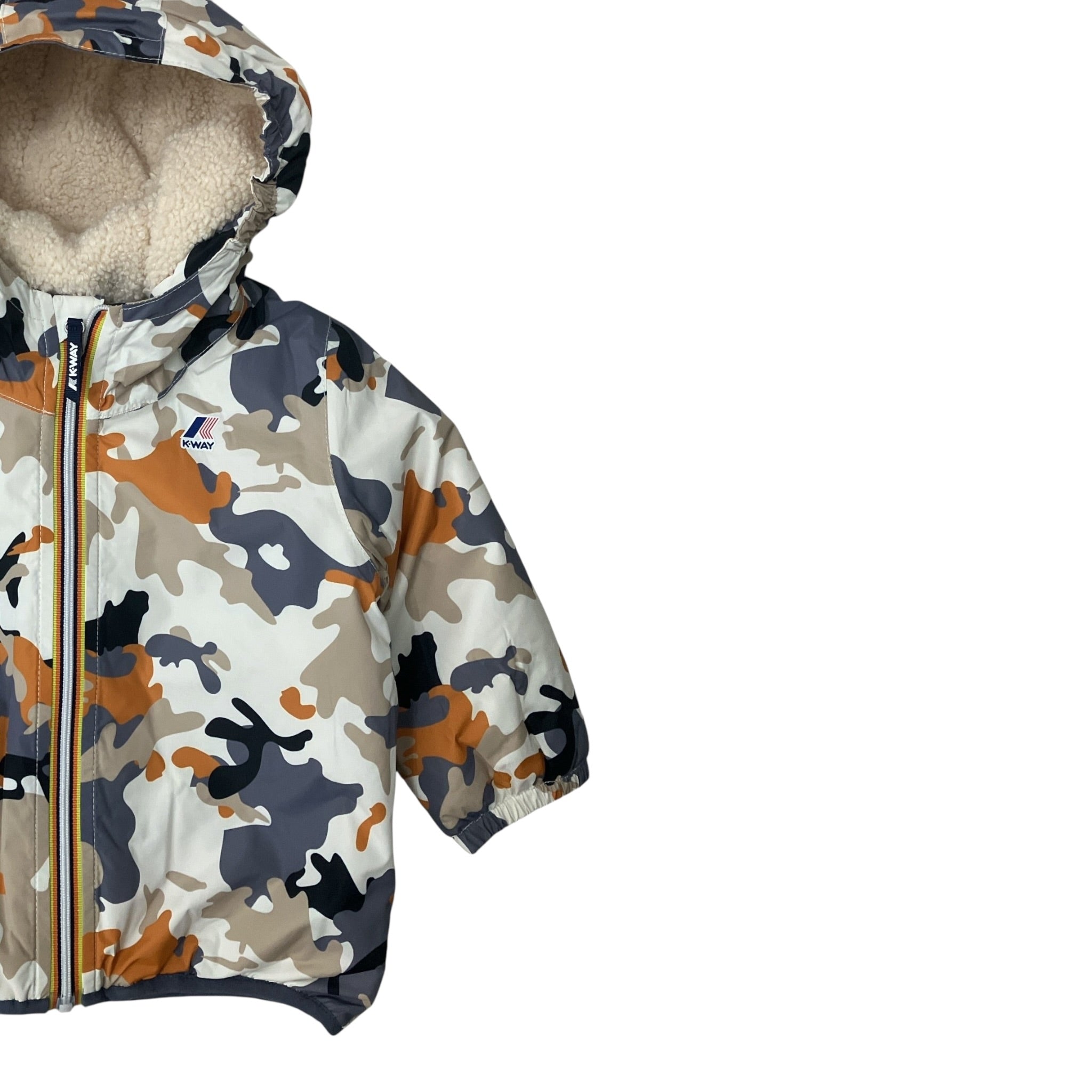 K-Way Giubbino Fantasia Militare con Cappuccio Multicolor per Bambino K7122NW MULTICOLOR K-WAY 