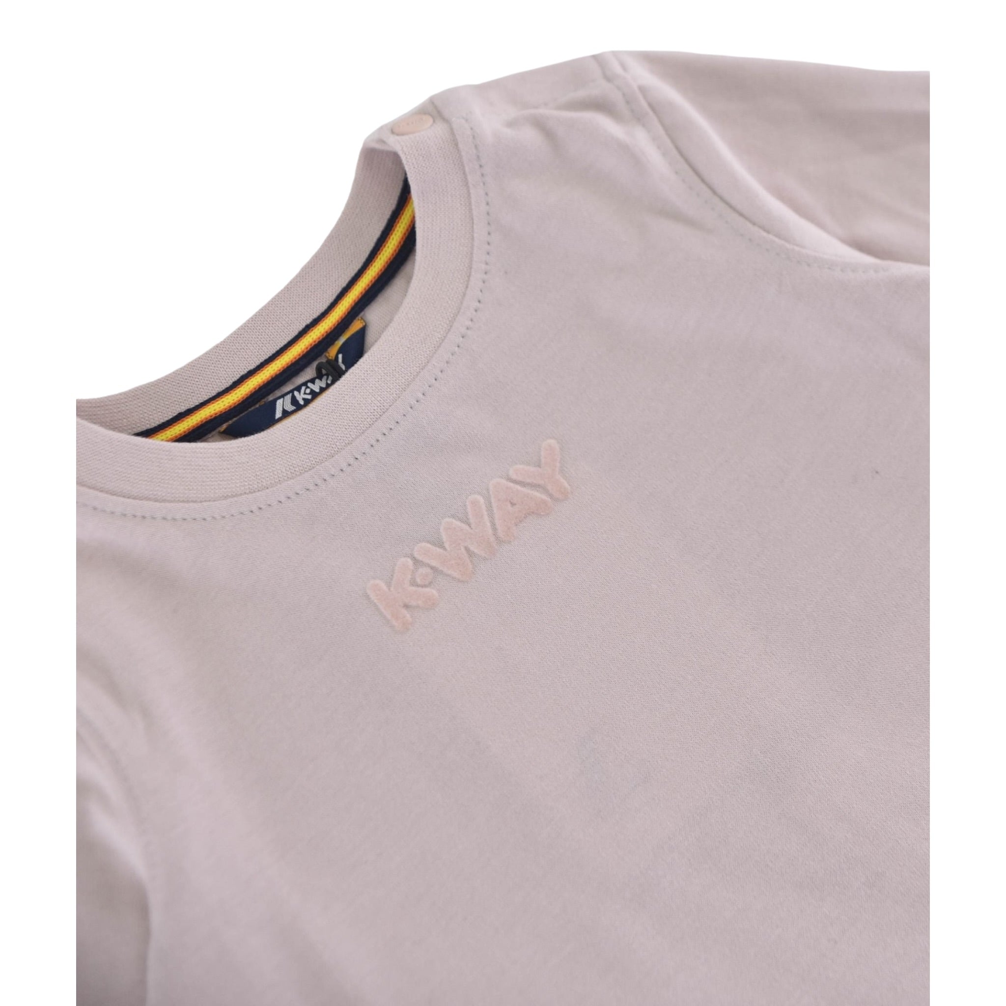 K-Way Shirt Girocollo tinta unita con Stampa Rosa per Neonata K7123WW ROSA K-WAY 