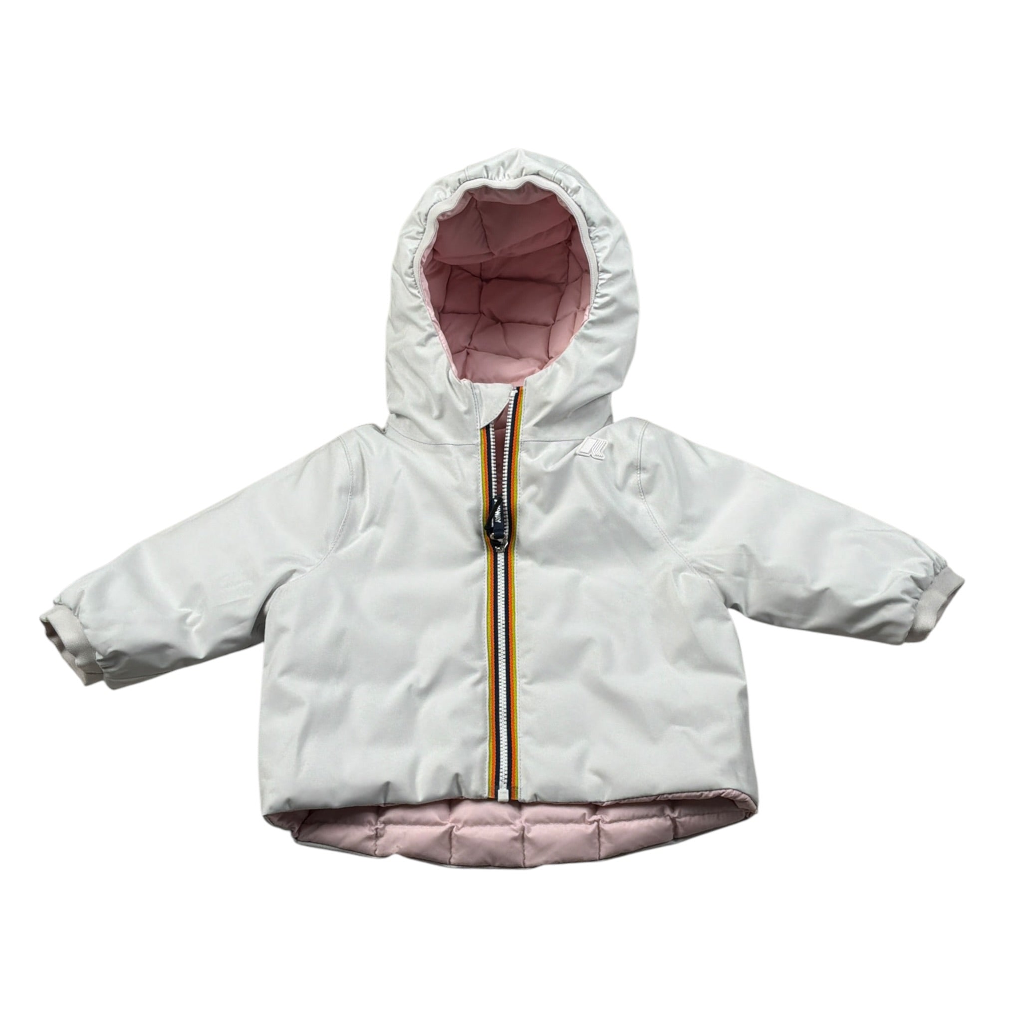 K-Way Giubbino Reversibile Bicolore Bianco/Rosa per Neonata K7132PWX BIANCO/ROSA K-WAY 