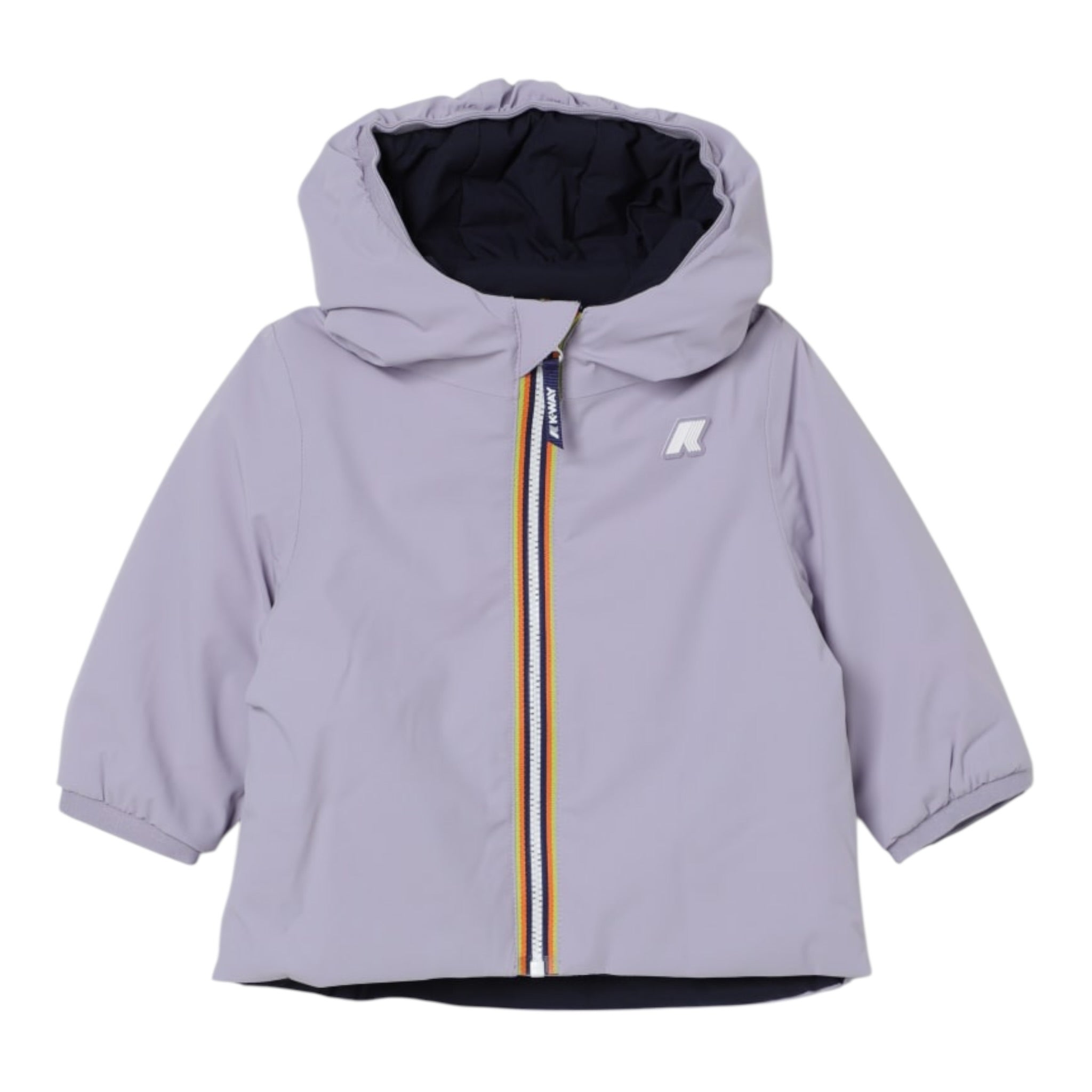 K-Way Giubbino Reversibile Bicolore con Zip E Cappuccio Lilla/Blu per Neonato K71338WXX LILLA/BLU K-WAY 