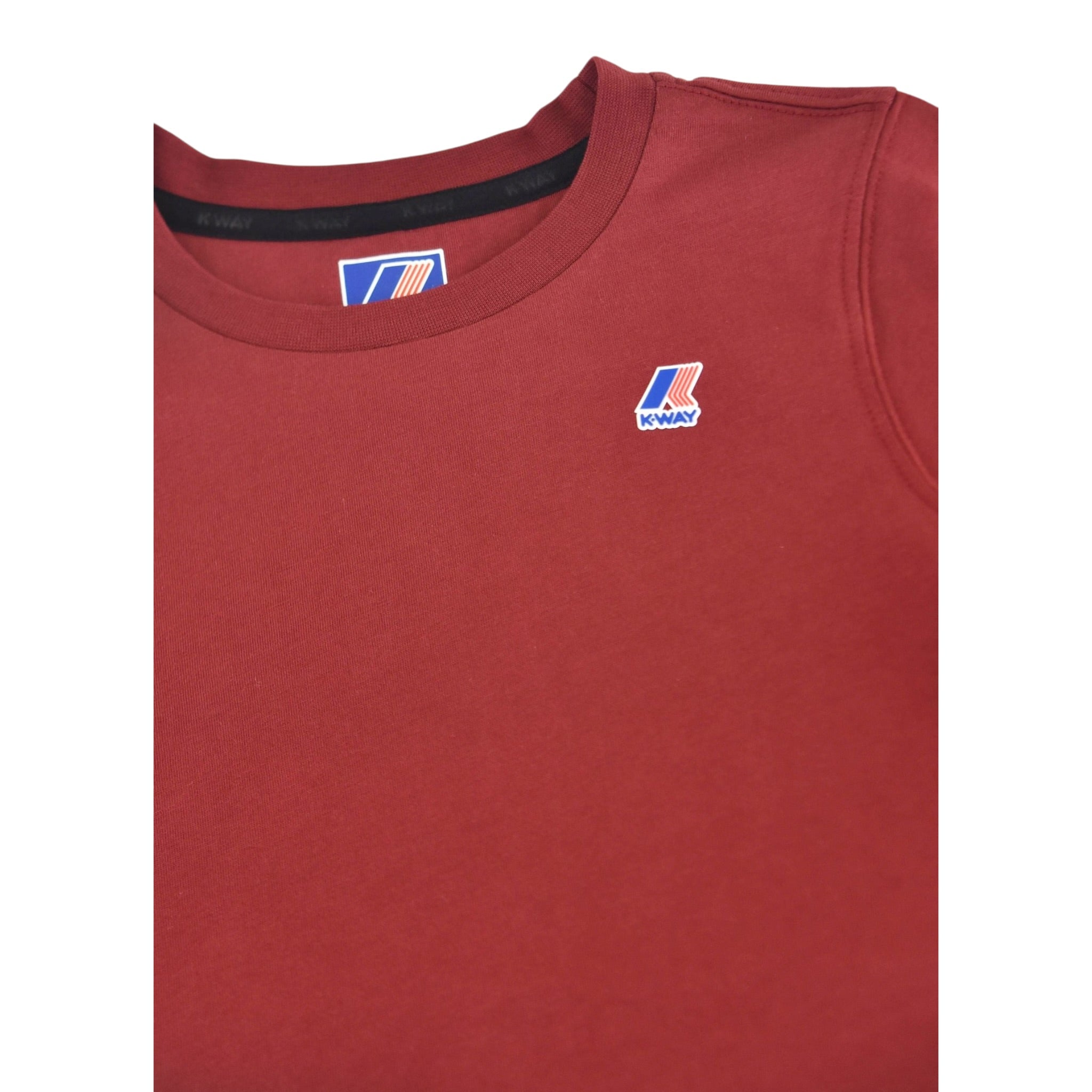K-Way T-Shirt Girocollo tinta unita con Logo Bordeuax per Bambino K7133YWOXX BORDEAUX K-WAY 