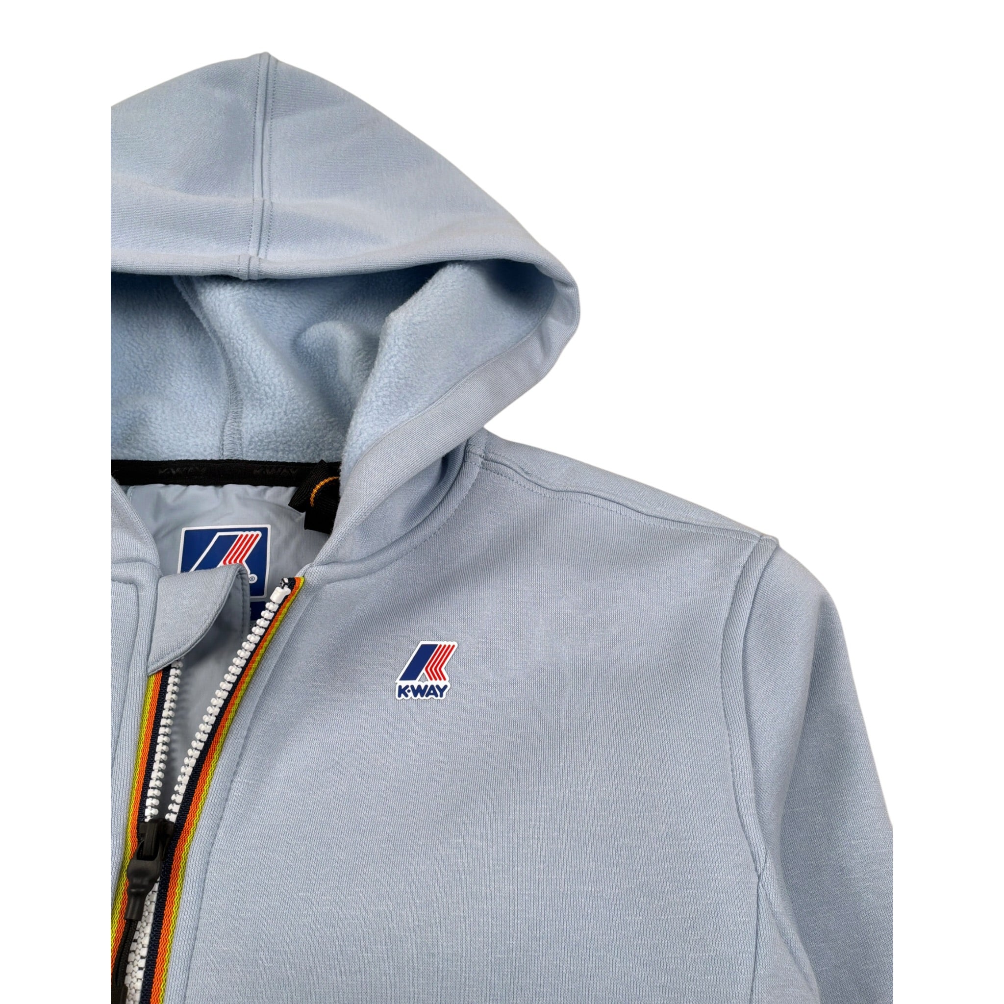 K-Way Felpa con Zip E Cappuccio tinta unita Azzurro per Bambino K7141VW AZZURRO K-WAY 