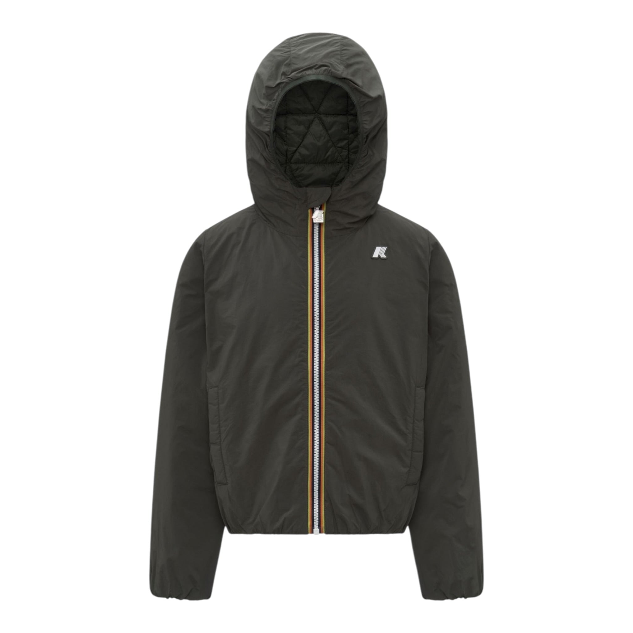K-Way Giubbino tinta unita con Zip E Cappuccio Verde per Bambino K7142QW VERDE K-WAY 