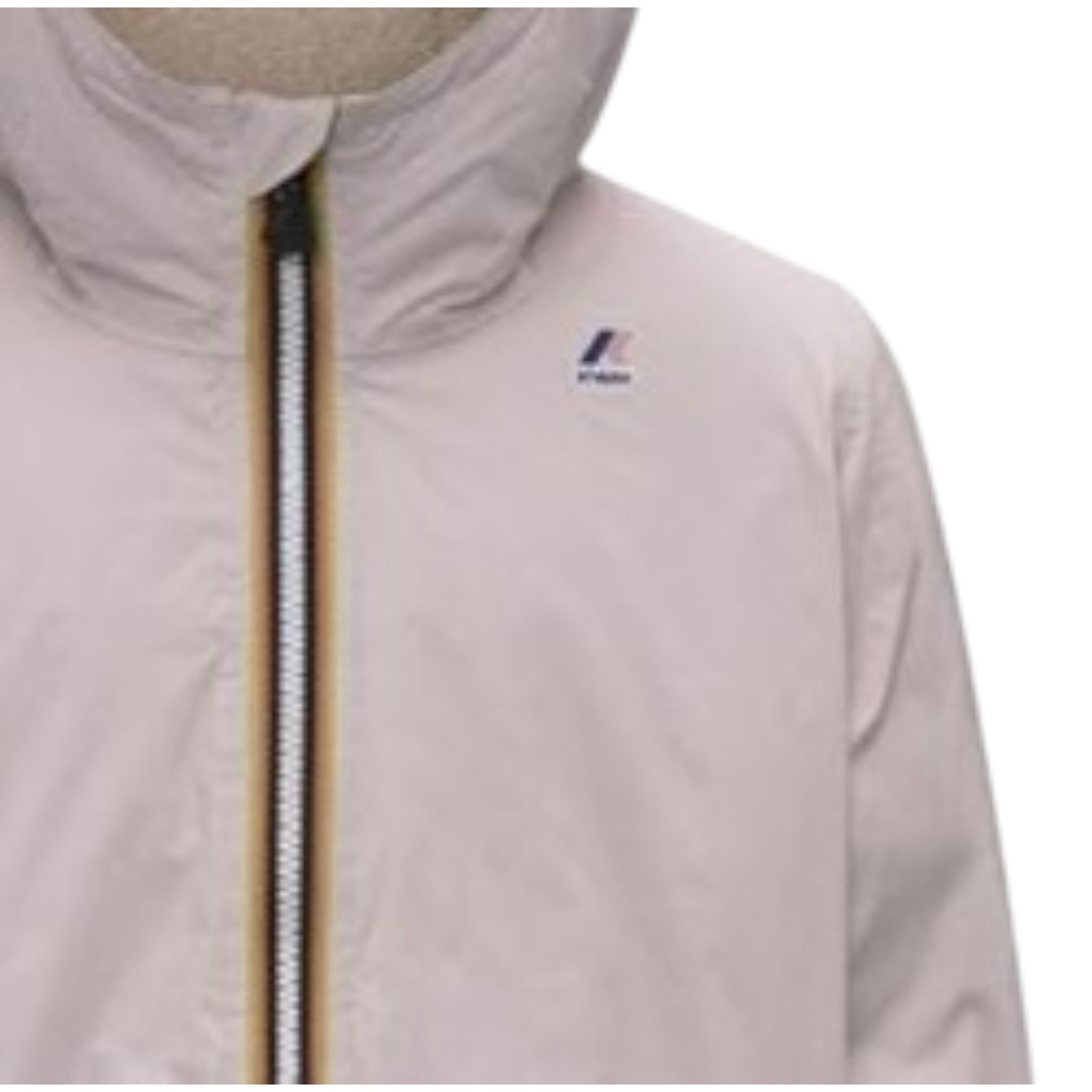 K-Way Giubbino Tricolore con Cappuccio Rosa per Bambina K7142TWXX ROSA K-WAY 