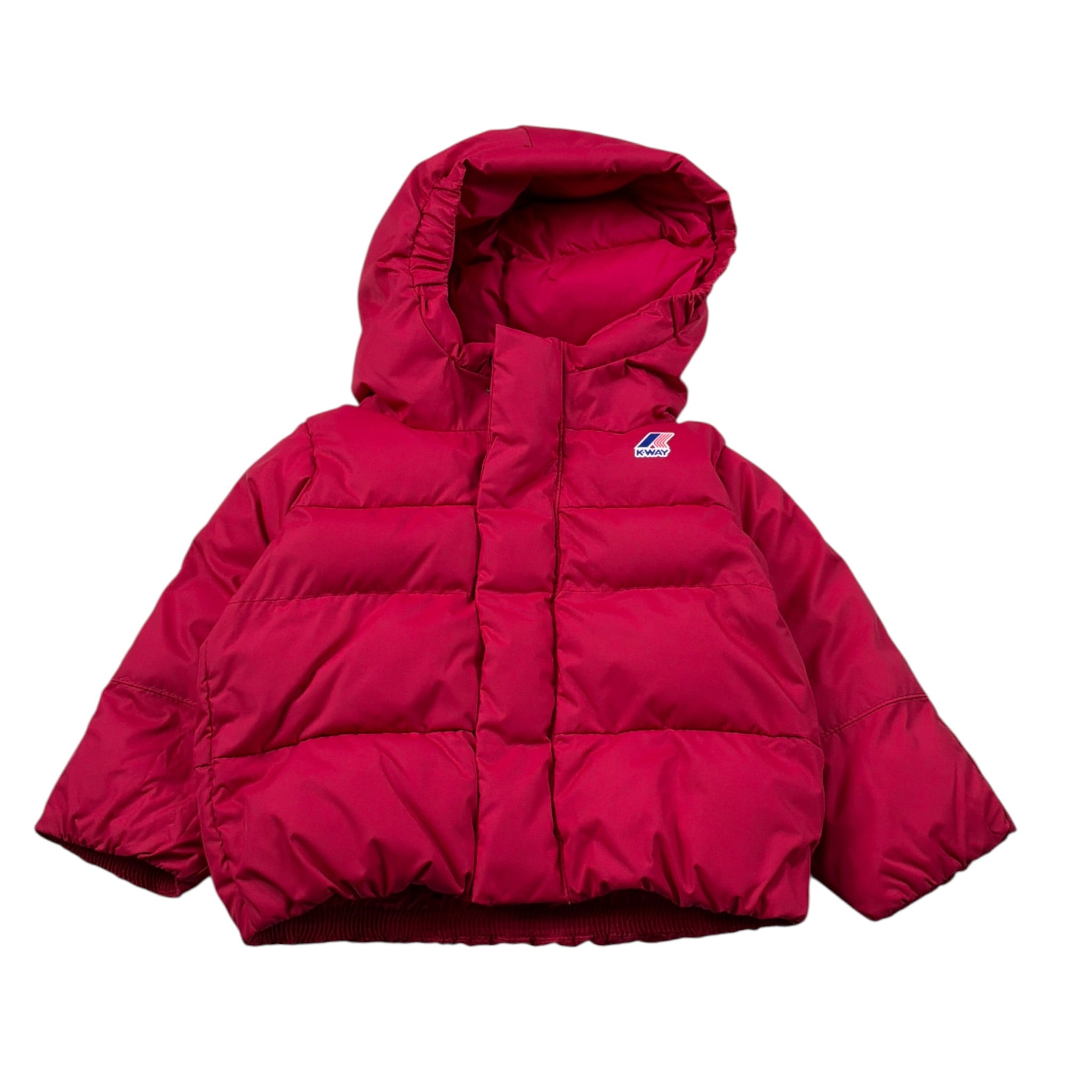 K-Way Giubbino tinta unita con Cappuccio Fuxia per Neonata K7142VWAX FUXIA K-WAY 