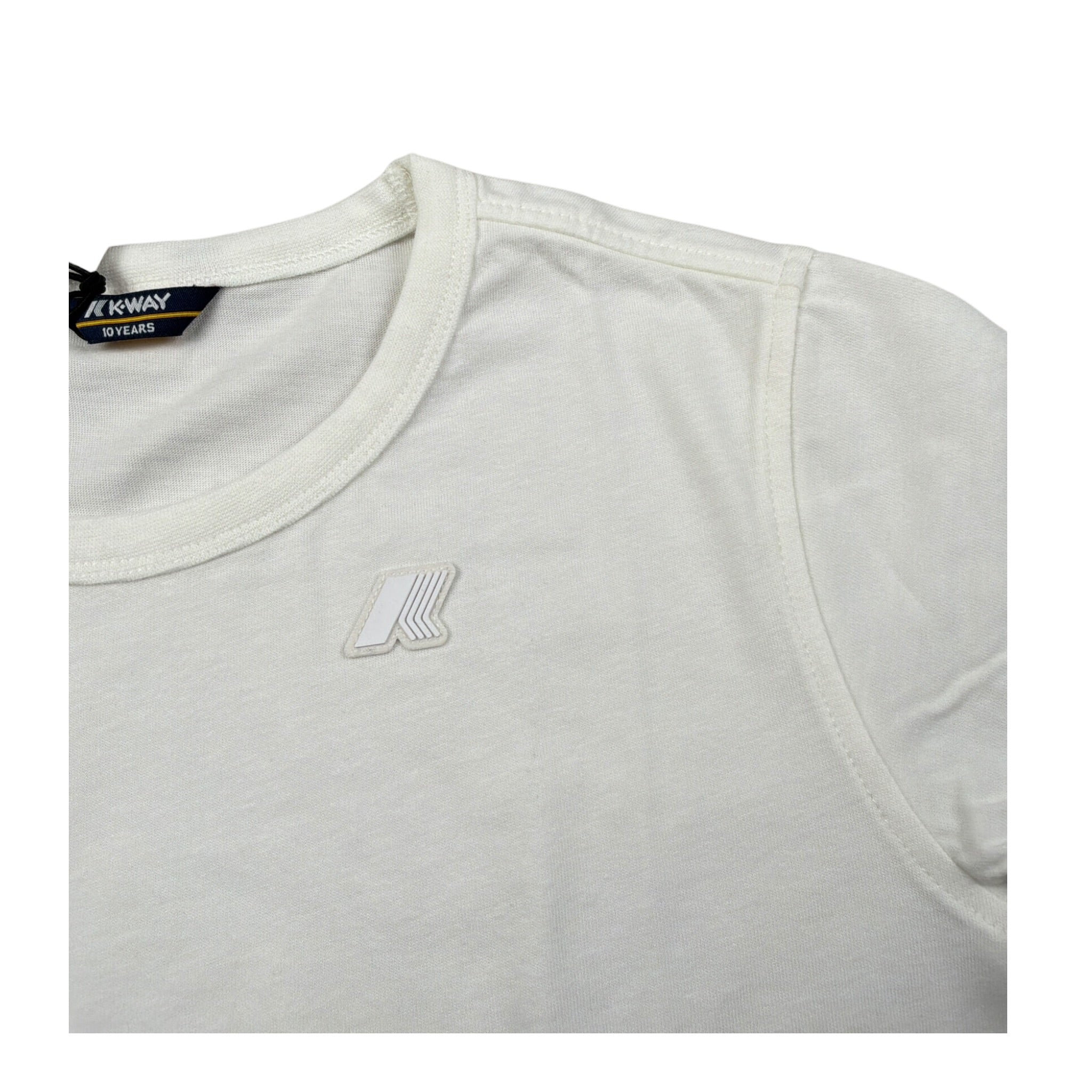 K-Way Shirt Girocollo tinta unita con Logo Bianco per Bambino K8138CW BIANCO K-WAY 