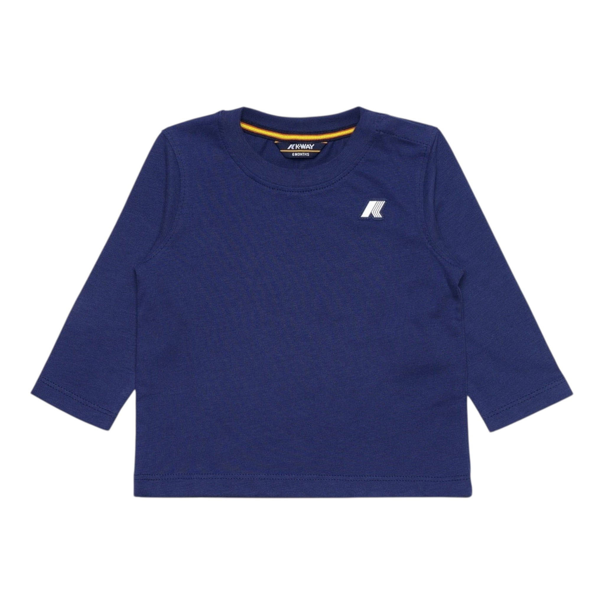 K-Way Shirt Girocollo tinta unita con Logo Blu per Bambino K8138CW BLU K-WAY 
