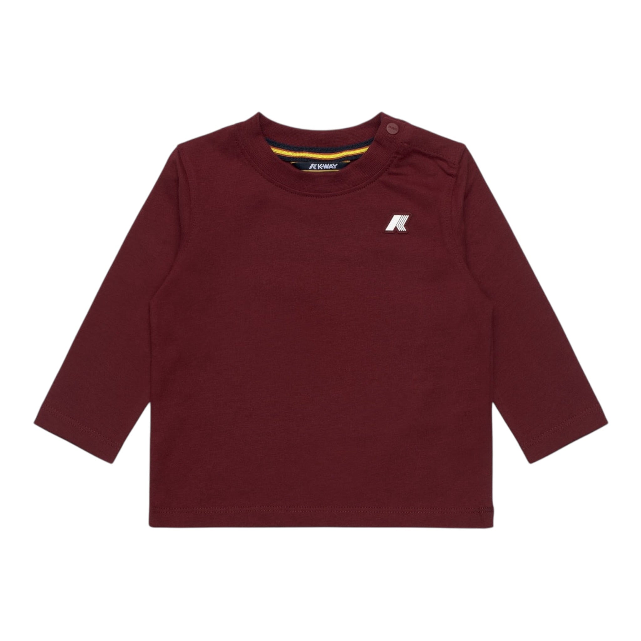 K-Way Shirt Girocollo tinta unita con Logo Bordeaux per Neonato K8138CWNXX BORDEAUX K-WAY 