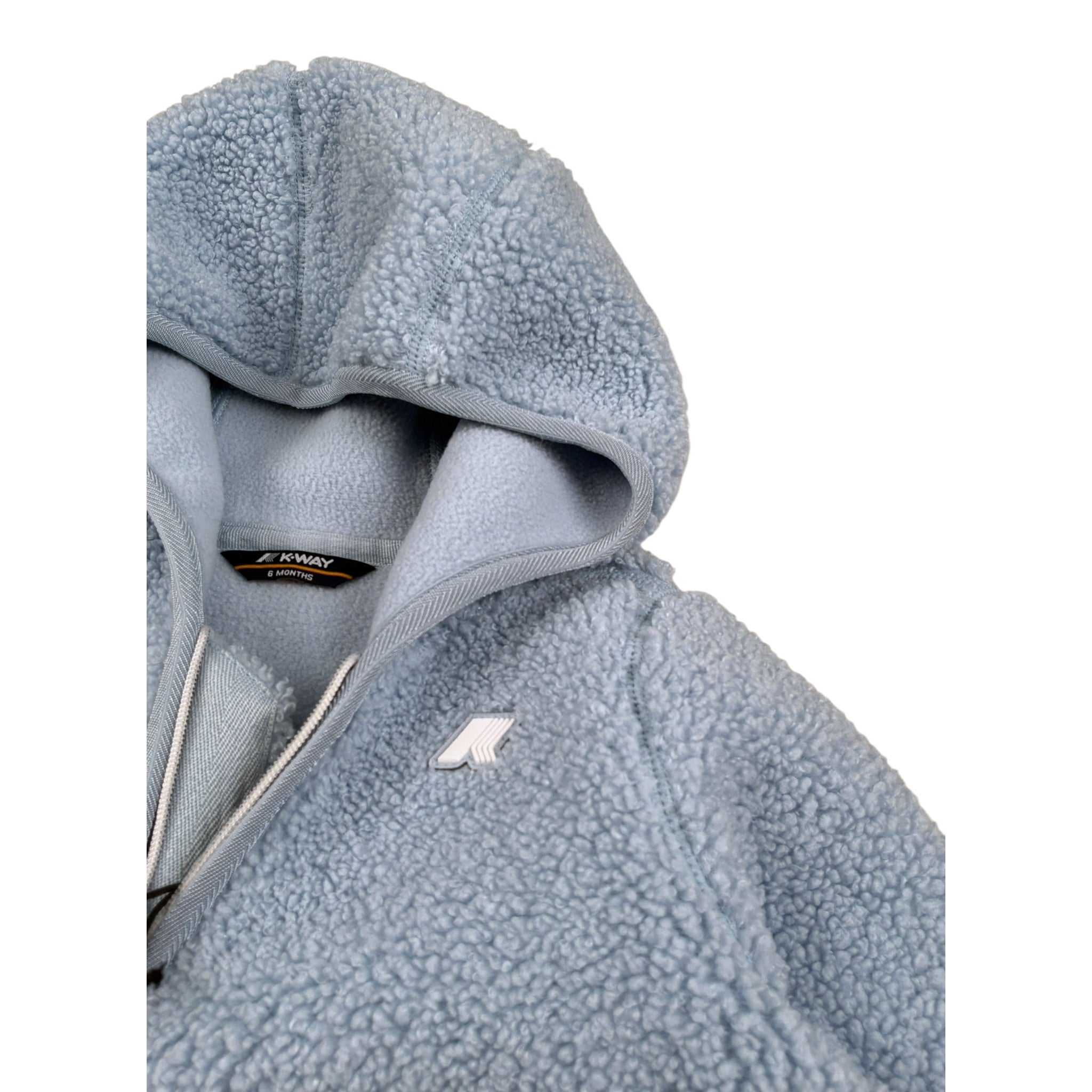 K-Way Tutina Teddy tinta unita con Cappuccio Azzurro per Neonato K8138YW AZZURRO K-WAY 