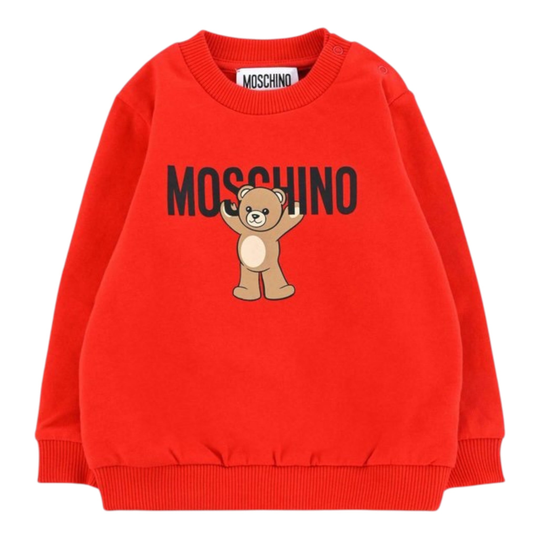 Moschino Abito Girocollo tinta unita con Logo Rosso per Bambina MDV0CV ROSSO MOSCHINO 