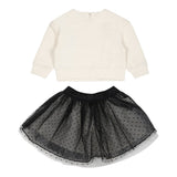 Karl Lagerfeld Completo 2 Pezzi Felpa-Gonna Panna/Nero per Neonata Z30283 PANNA/NERO KARL LAGERFELD 