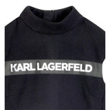 Karl Lagerfeld Abito tinta unita Giromanica con Logo Nero per Bambina Z30618 NERO KARL LAGERFELD 